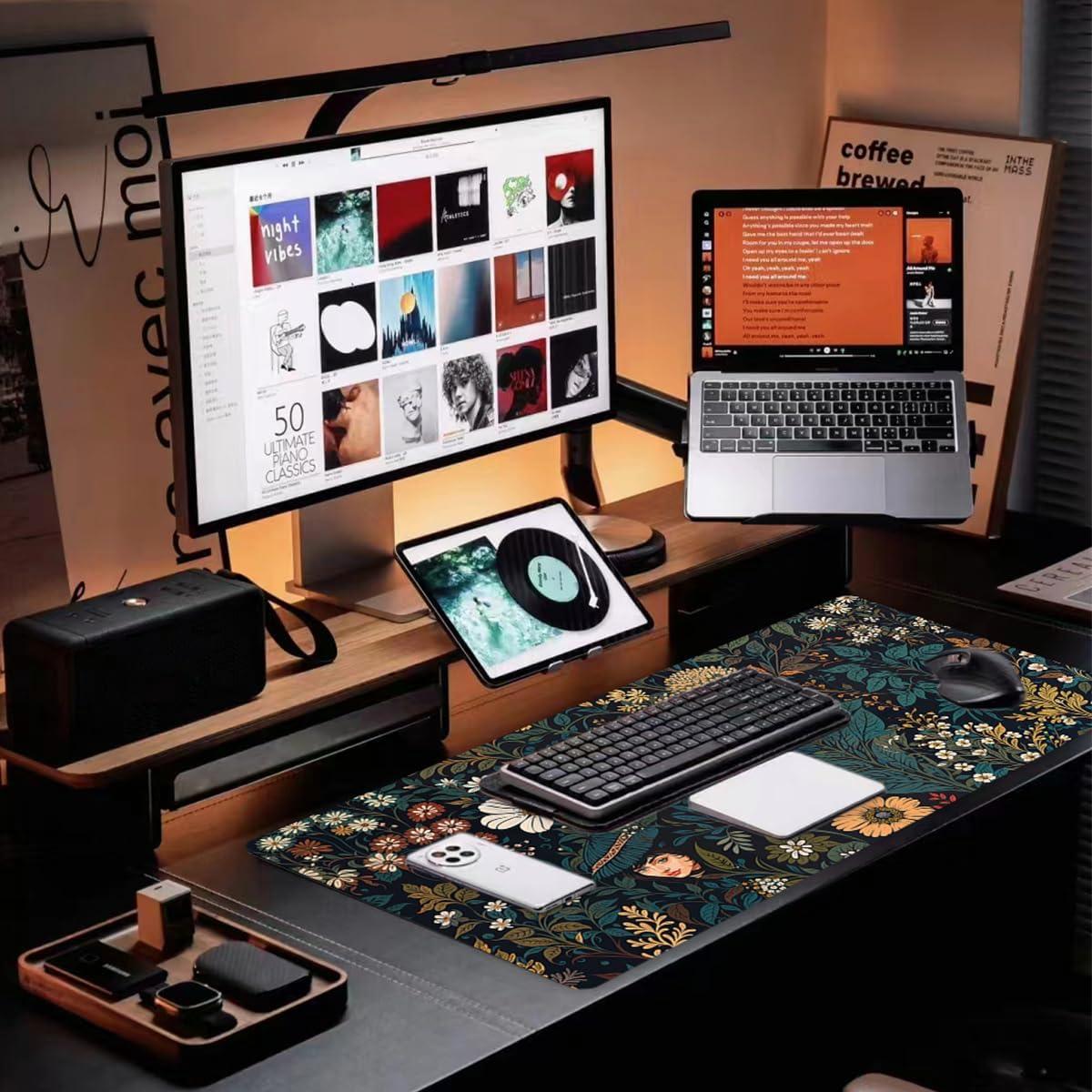 Alfombrilla de escritorio TWIIXT Flor Oscura XXL 80x40 cm