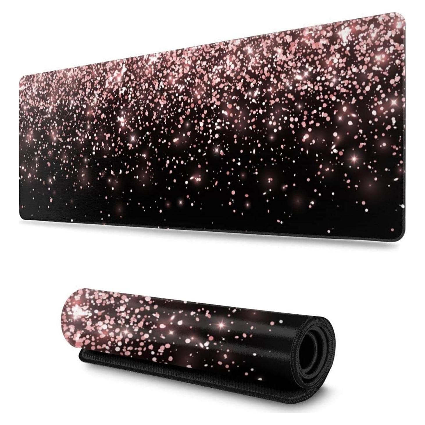 Alfombrilla de Ratón Gaming Echoserein XL 80x30cm Rosa Dorado