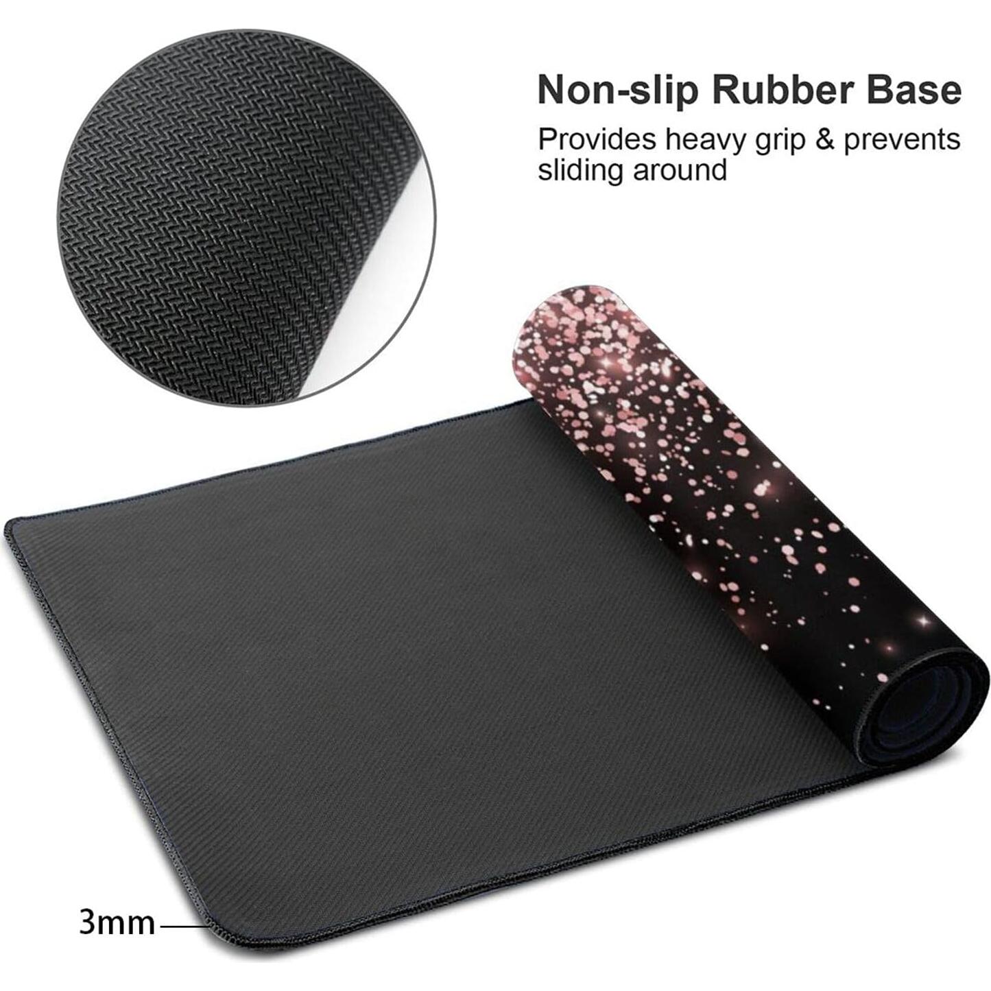 Alfombrilla de Ratón Gaming Echoserein XL 80x30cm Rosa Dorado