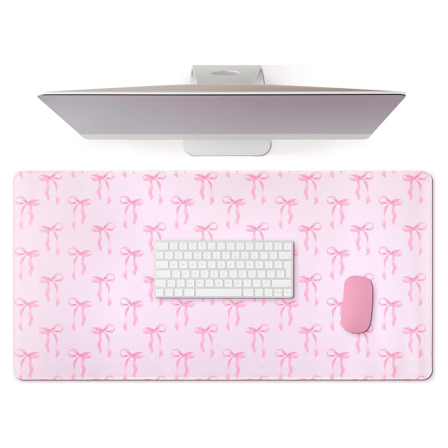 Alfombrilla de Ratón Grande Fanfanwin Rosa 80 x 40 cm Antideslizante