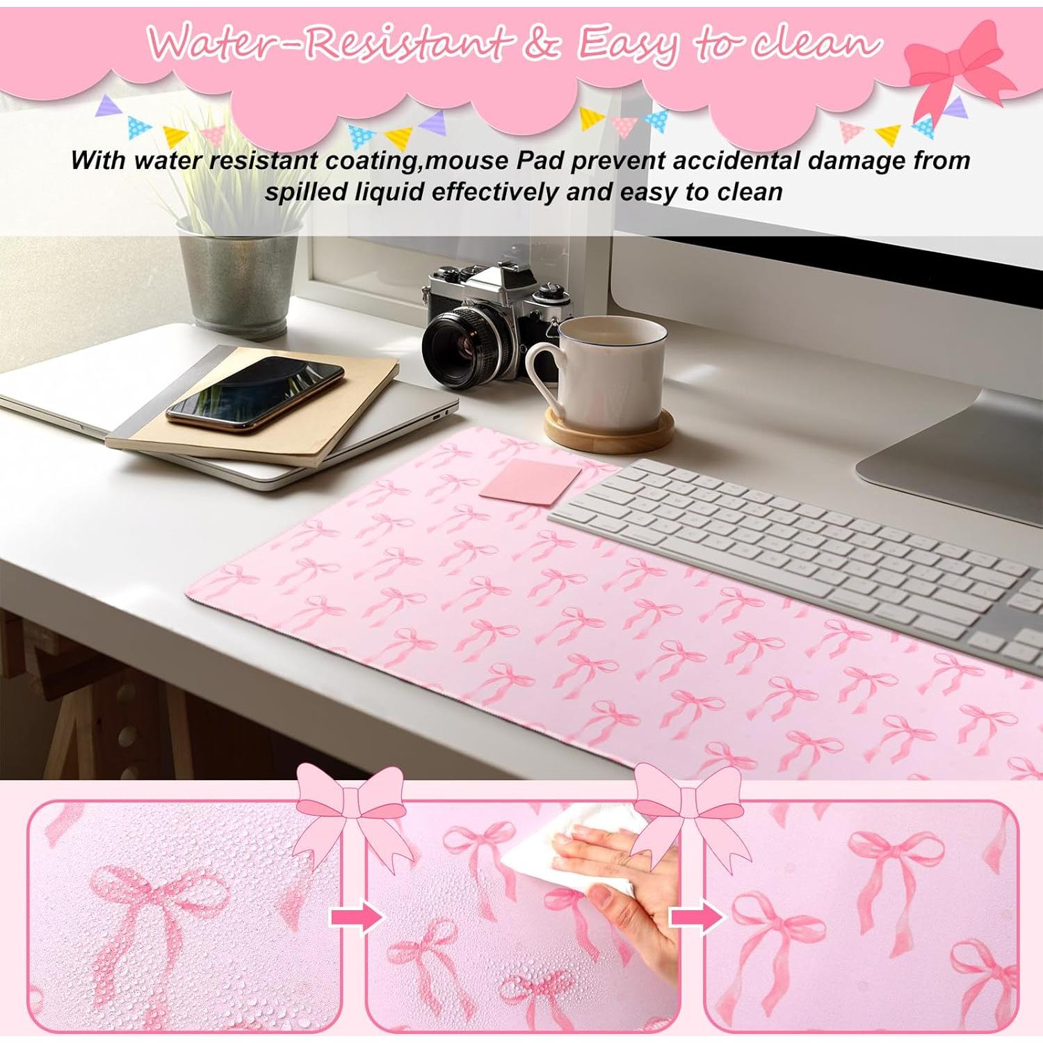 Alfombrilla de Ratón Grande Fanfanwin Rosa 80 x 40 cm Antideslizante