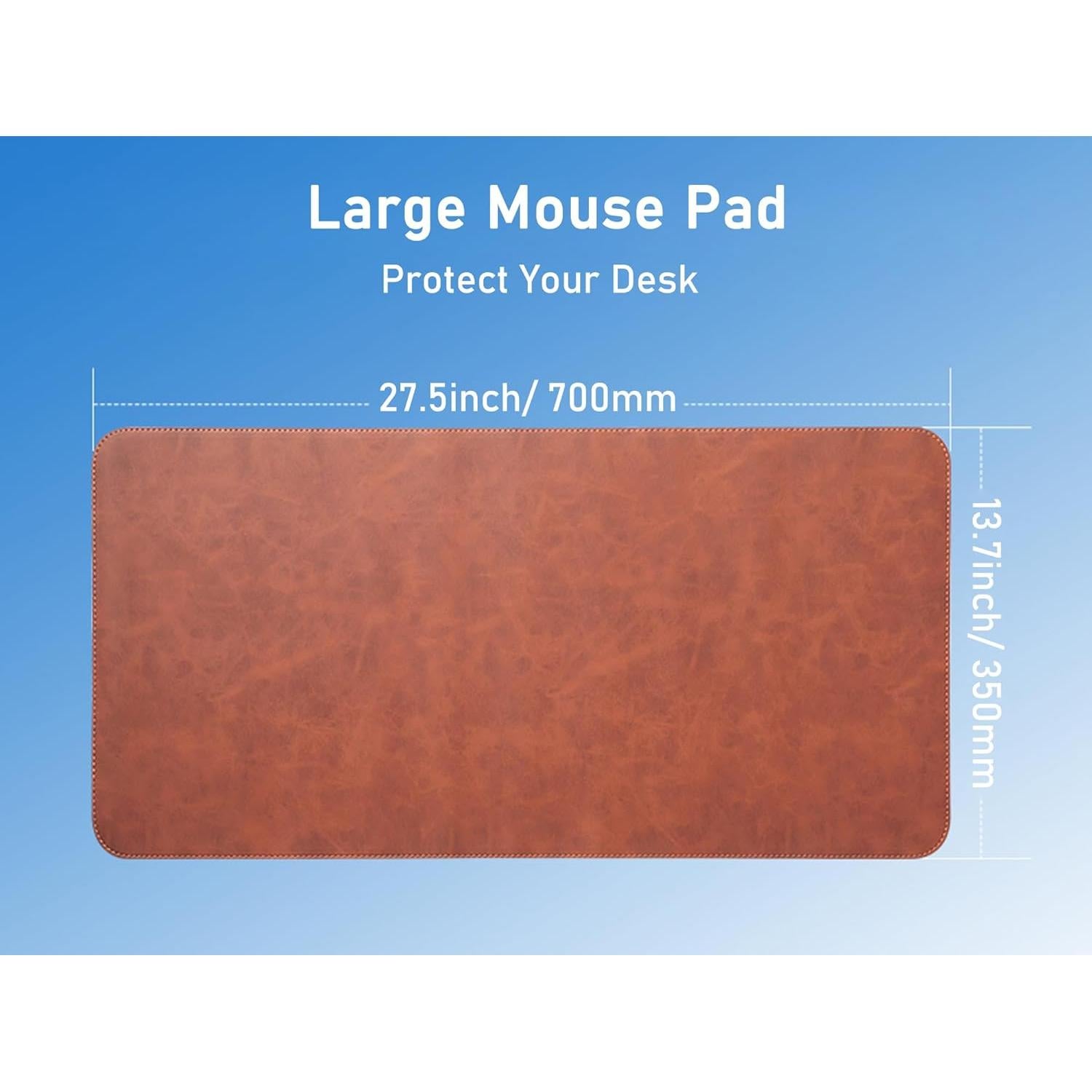 Almohadilla de Escritorio ElecMosWN Cuero PU Marrón 69.85x34.80cm