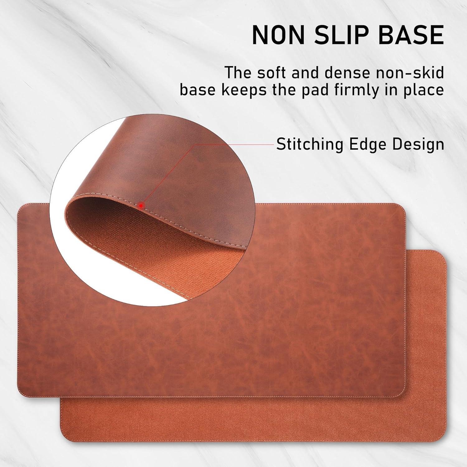 Almohadilla de Escritorio ElecMosWN Cuero PU Marrón 69.85x34.80cm