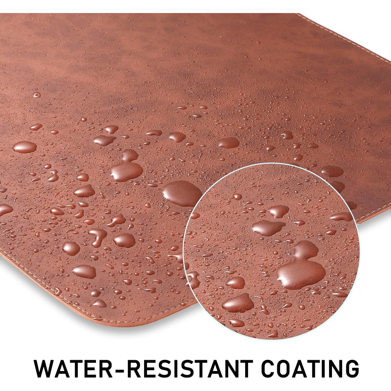 Almohadilla de Escritorio ElecMosWN Cuero PU Marrón 69.85x34.80cm