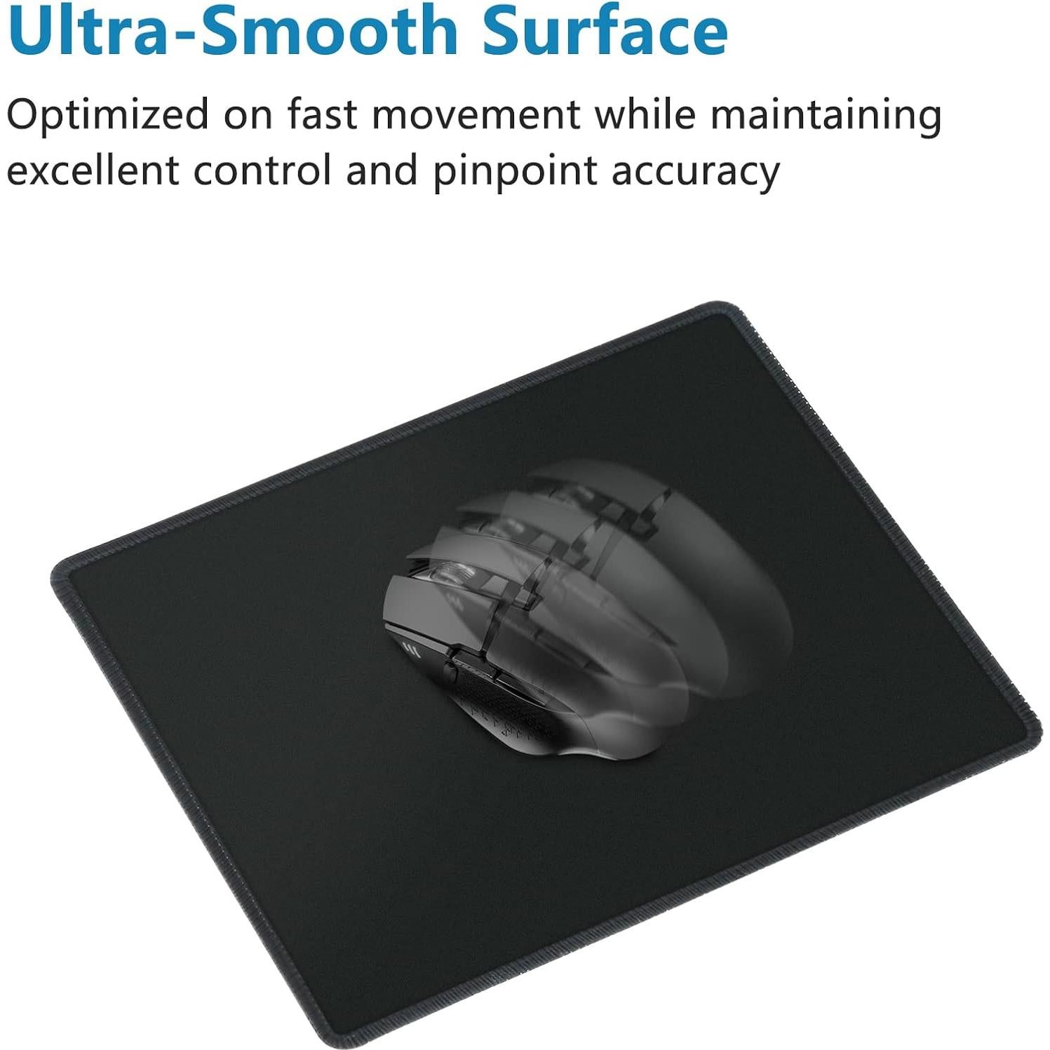 Alfombrilla de Ratón HZD Bordes Cosidos 25.7x20.8cm Negra