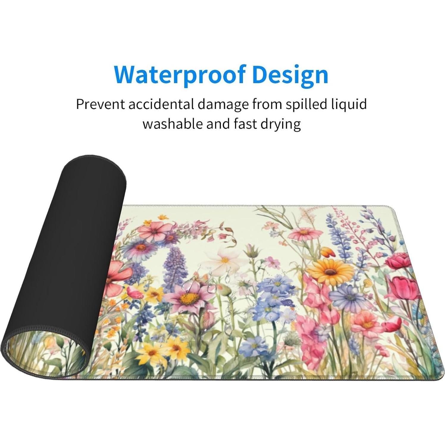 Alfombrilla de Ratón Grande Mutakin Flor 80cm x 30cm Antideslizante