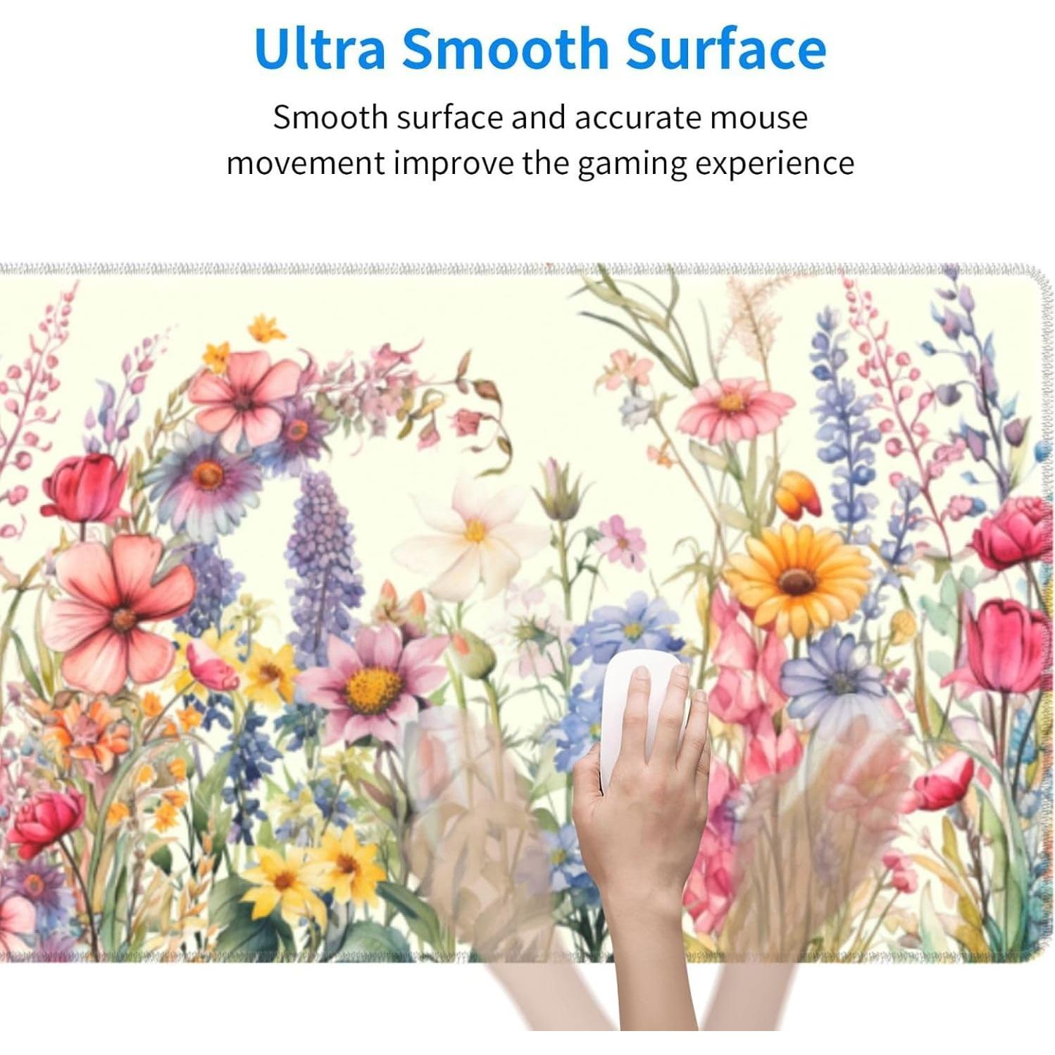 Alfombrilla de Ratón Grande Mutakin Flor 80cm x 30cm Antideslizante