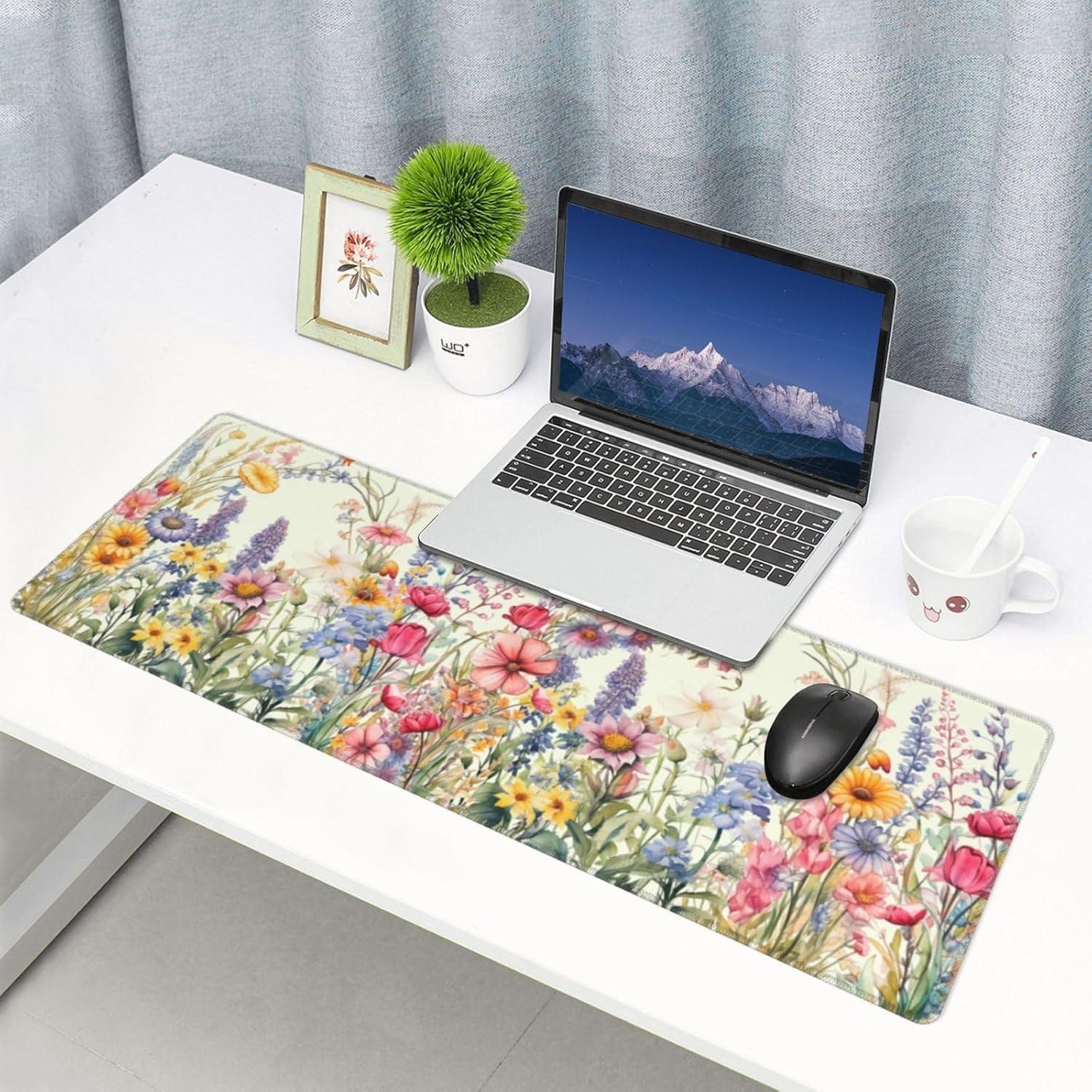 Alfombrilla de Ratón Grande Mutakin Flor 80cm x 30cm Antideslizante