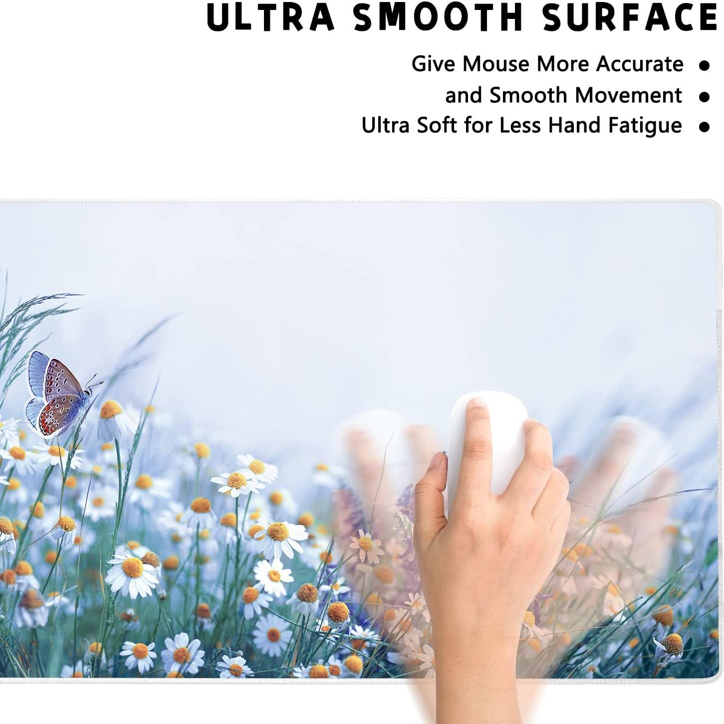 Alfombrilla de Ratón Grande KOAIWPAE Flores Manzanilla 90x40cm