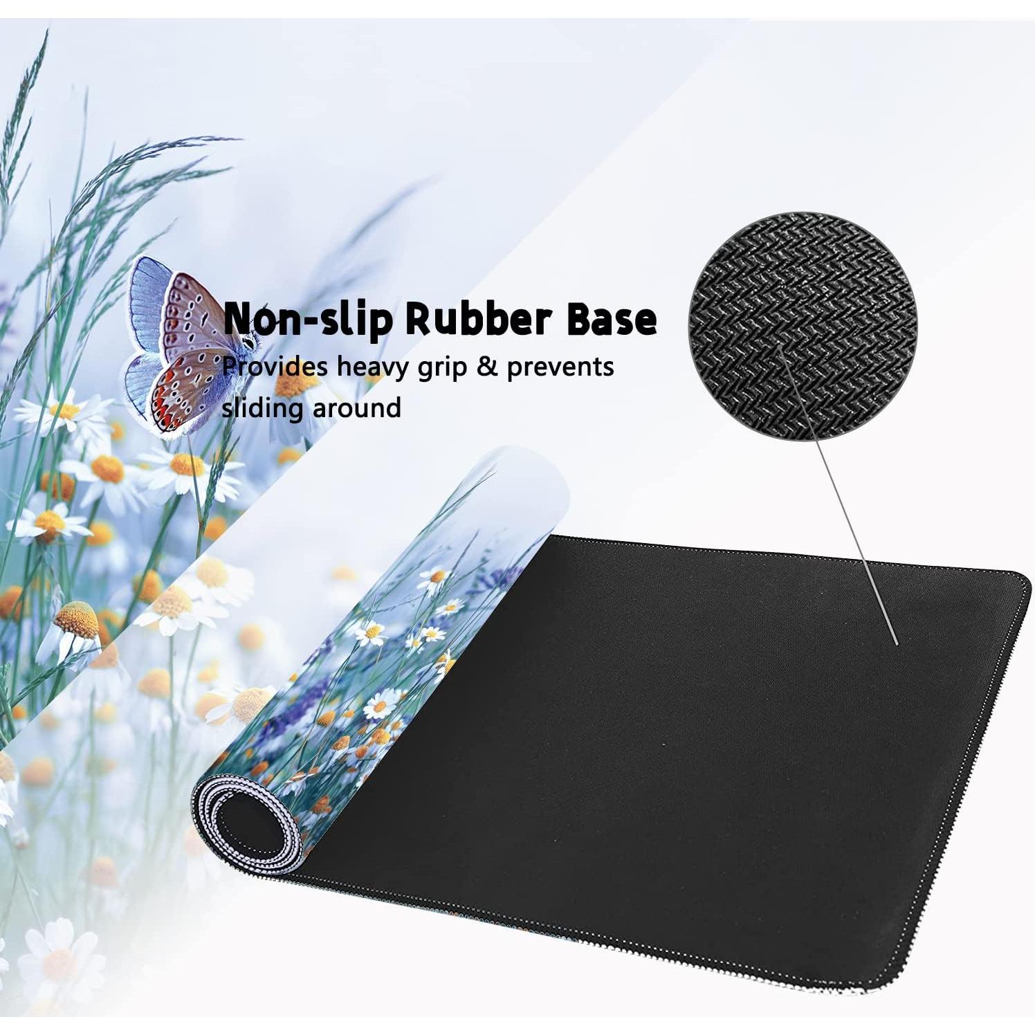 Alfombrilla de Ratón Grande KOAIWPAE Flores Manzanilla 90x40cm