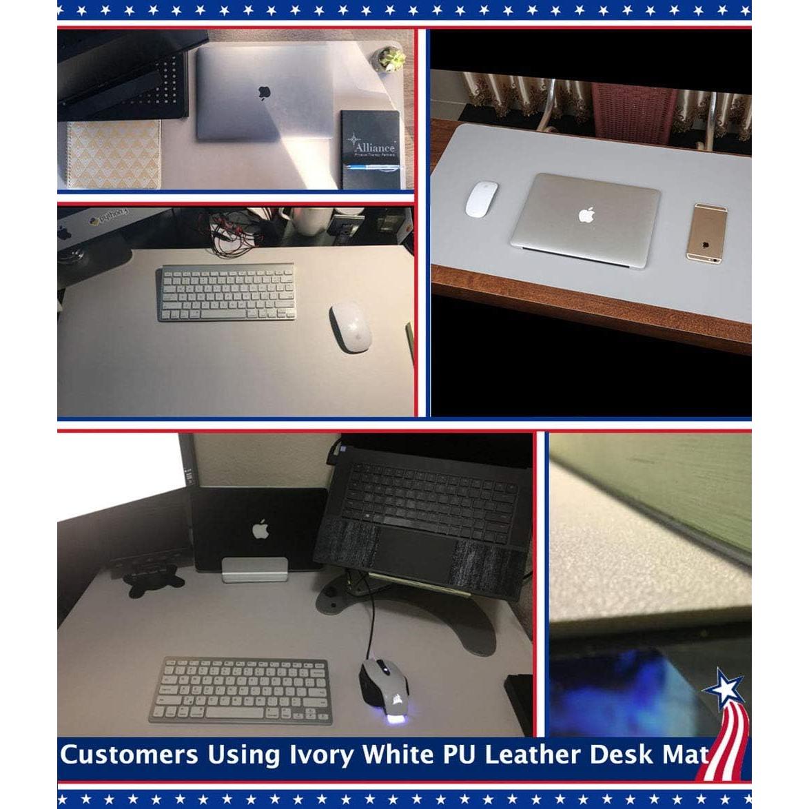 Alfombrilla de Escritorio 24x48" Easy Easy Life Cuero PU Blanco