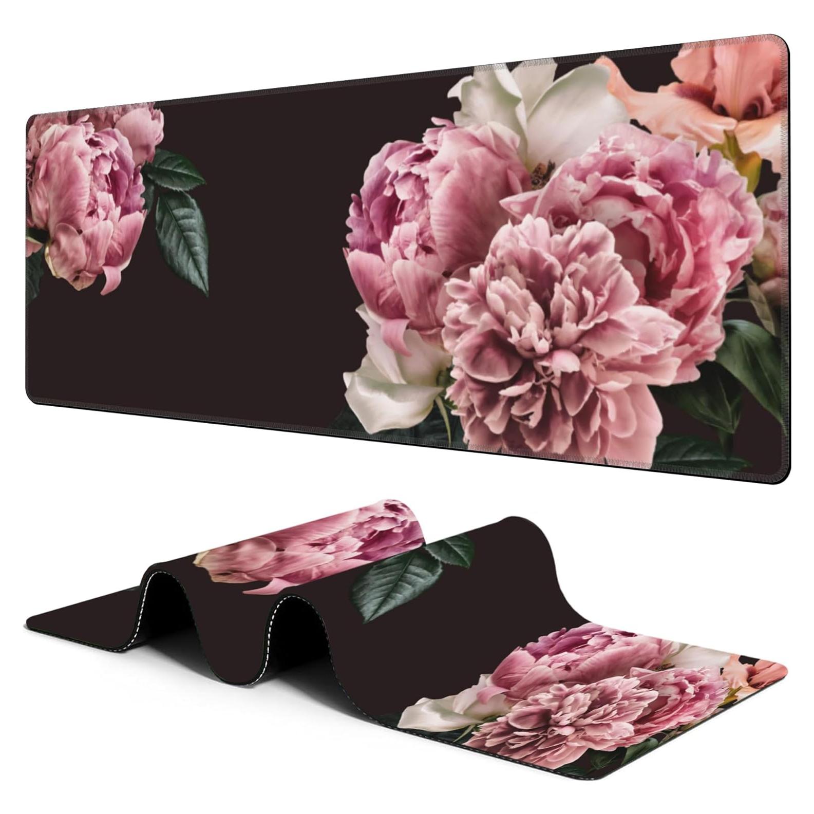 Alfombrilla de Ratón Grande Hanazaoa Peonía Rosa 80x30cm