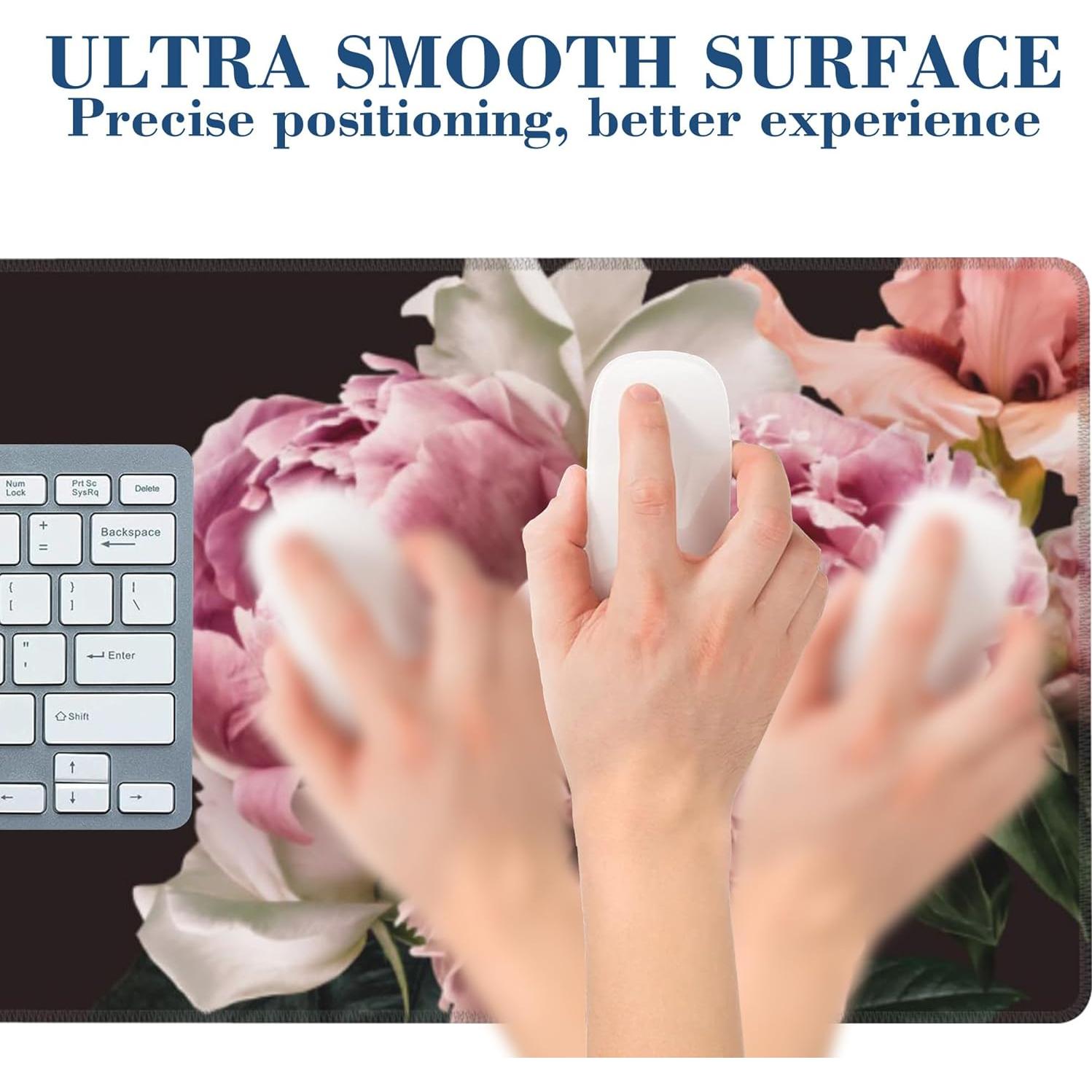 Alfombrilla de Ratón Grande Hanazaoa Peonía Rosa 80x30cm