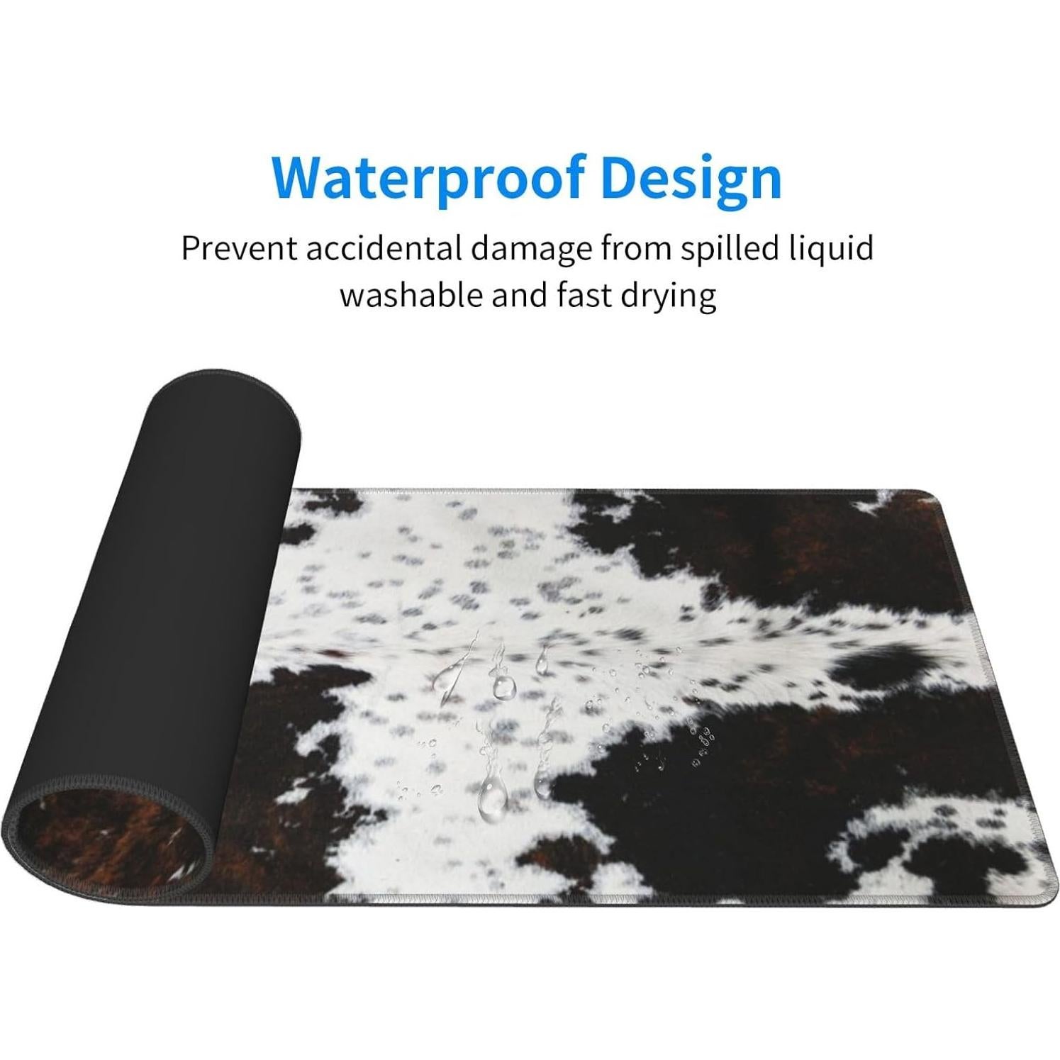 Alfombrilla de Ratón PPZCXWP Piel de Vaca 80x30cm Antideslizante