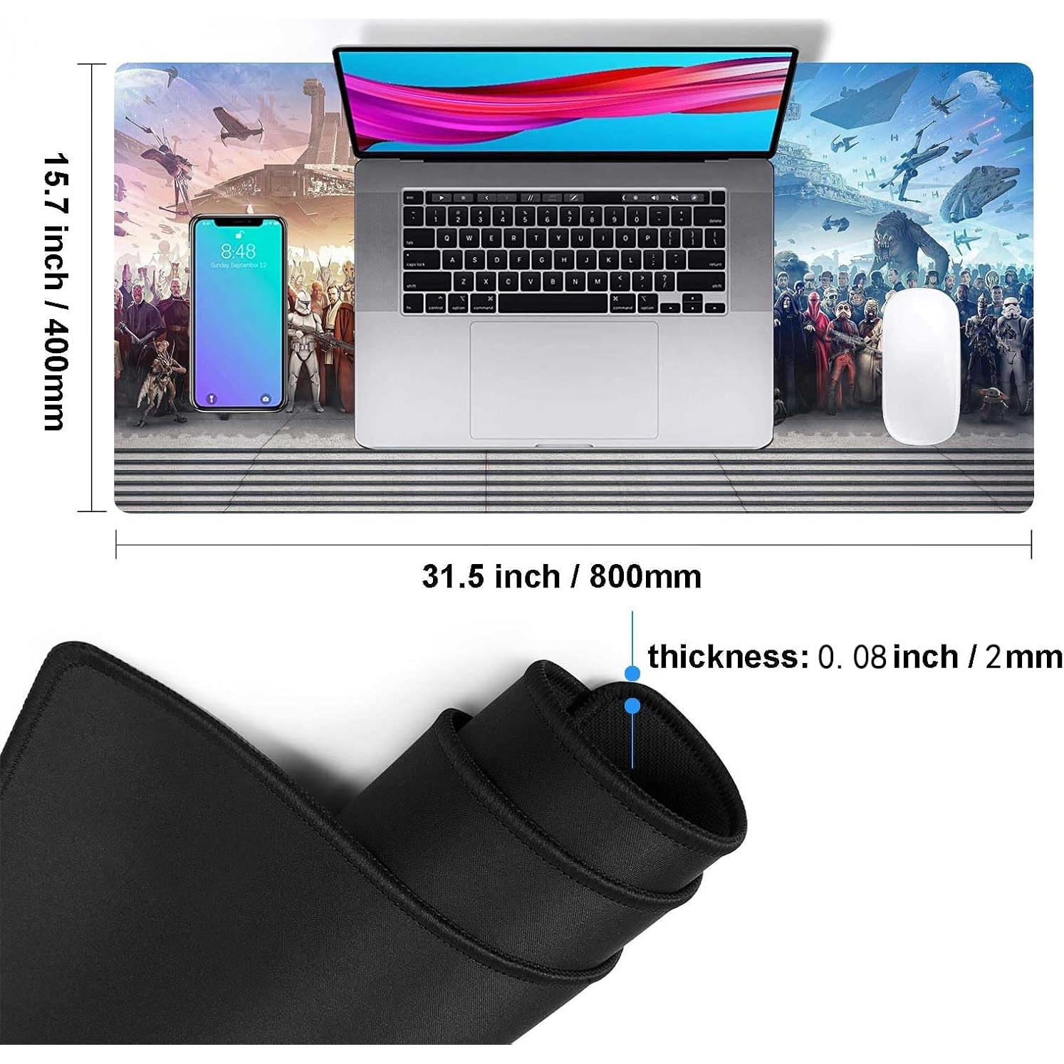 Alfombrilla de Ratón XXL Jasuine 80x40 cm Antideslizante