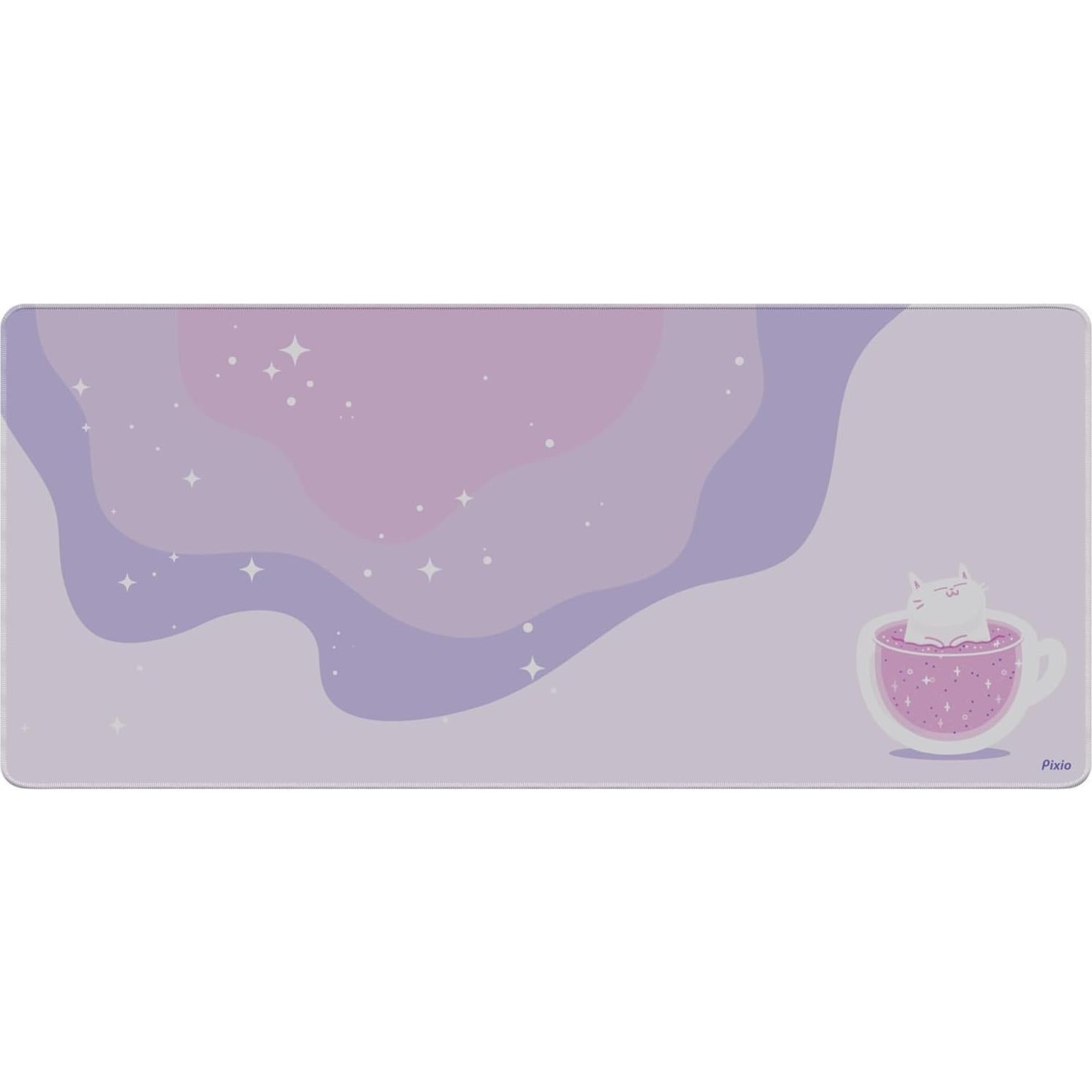 Alfombrilla de Ratón XXL Pixio 91x41cm Gato Acogedor Púrpura