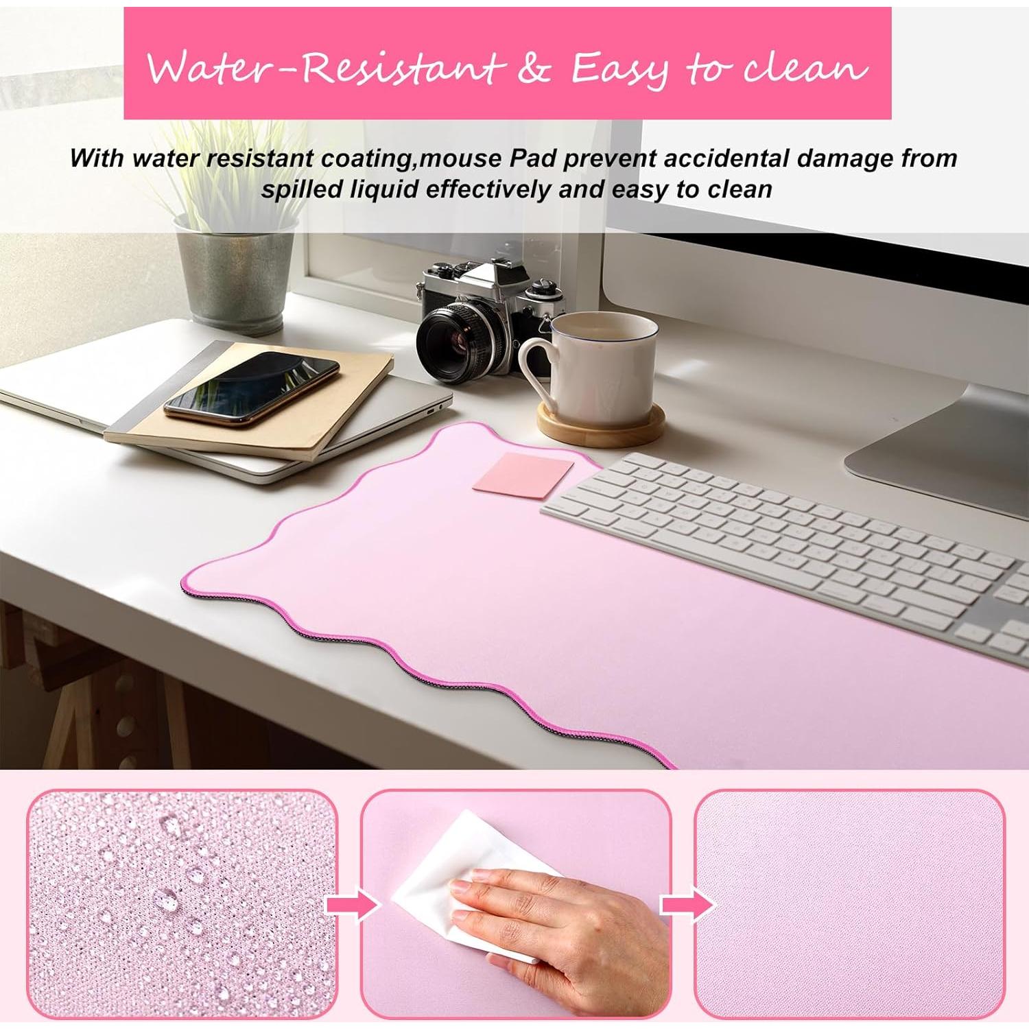 Alfombrilla de Escritorio Grande Hahafelt Rosa 80x40 cm Antideslizante