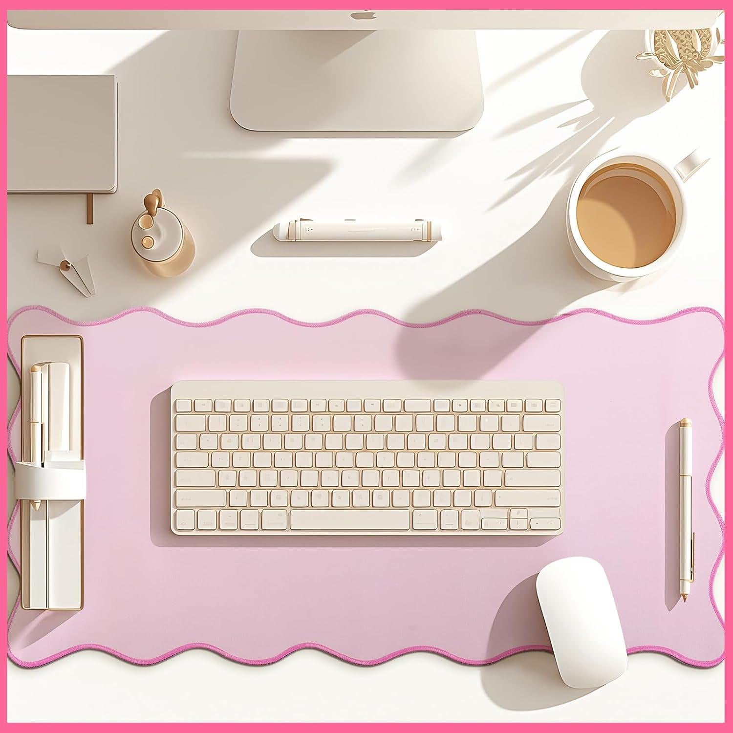 Alfombrilla de Escritorio Grande Hahafelt Rosa 80x40 cm Antideslizante