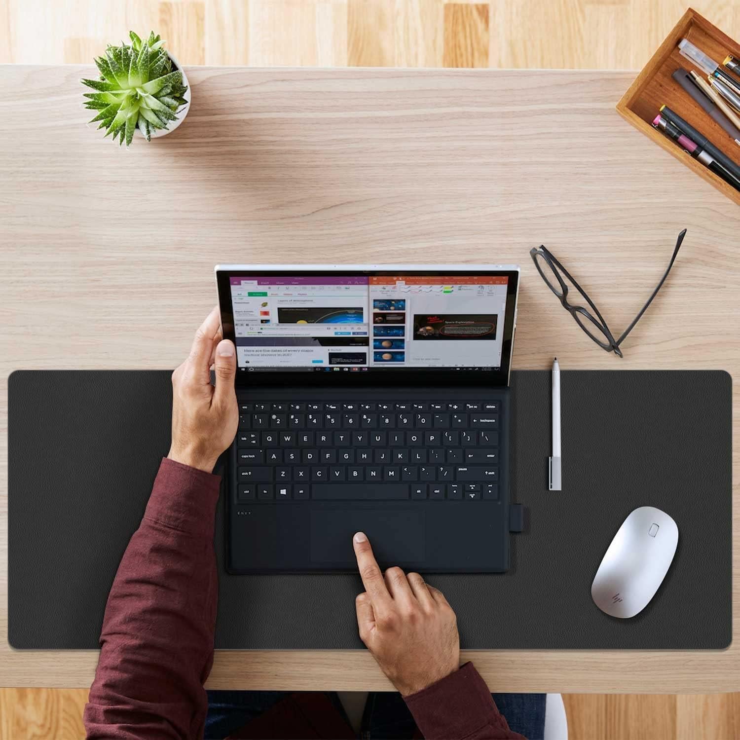 Almohadilla de Escritorio Doble Cara Aothia 80x40 cm Negro