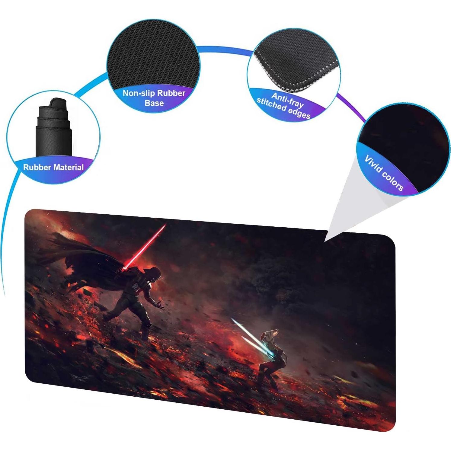 Alfombrilla de Juego Extra Grande GZESZT Ahsoka Tano Vs Vader 80x40cm