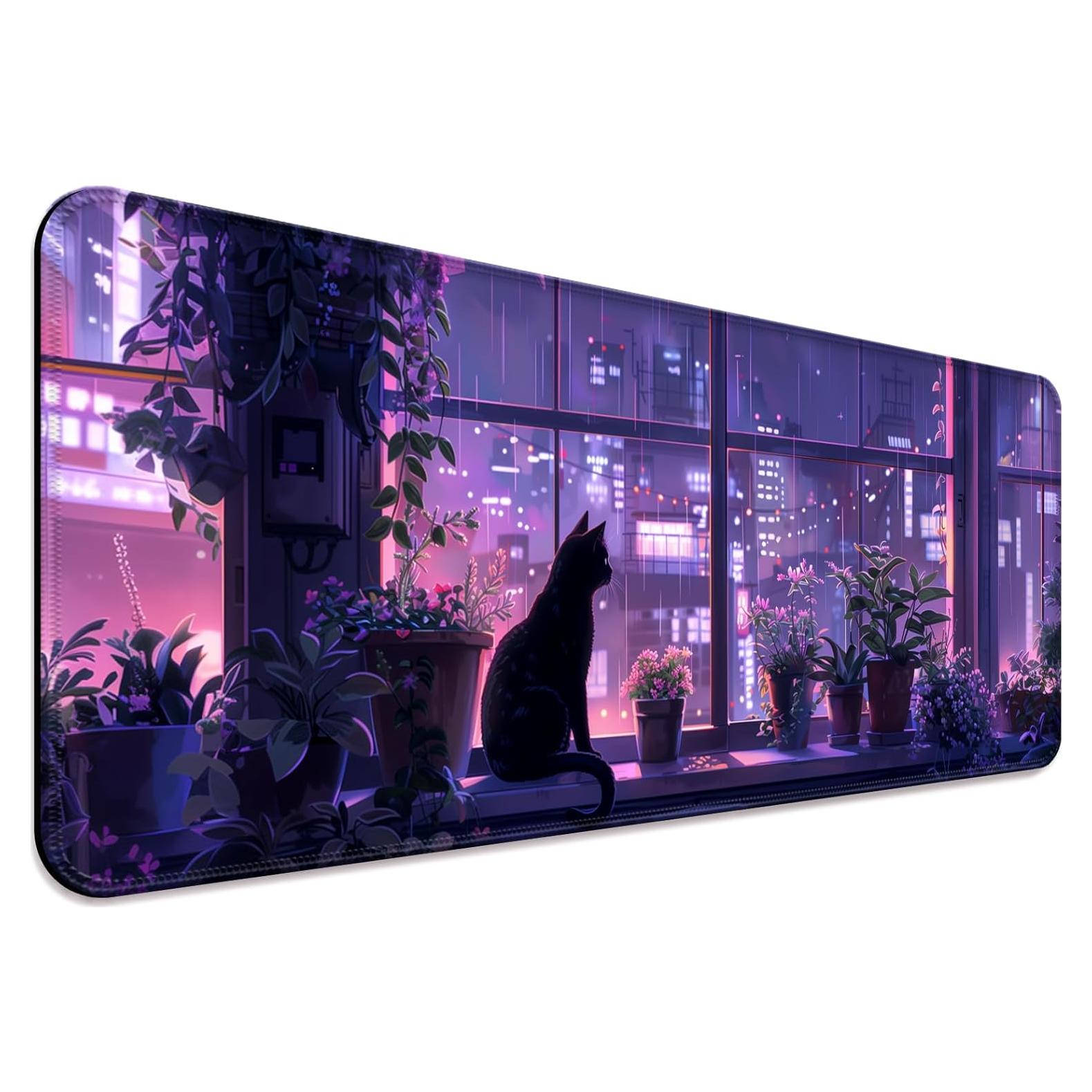 Alfombrilla de escritorio JIANG100 Kawaii 80x30 cm púrpura