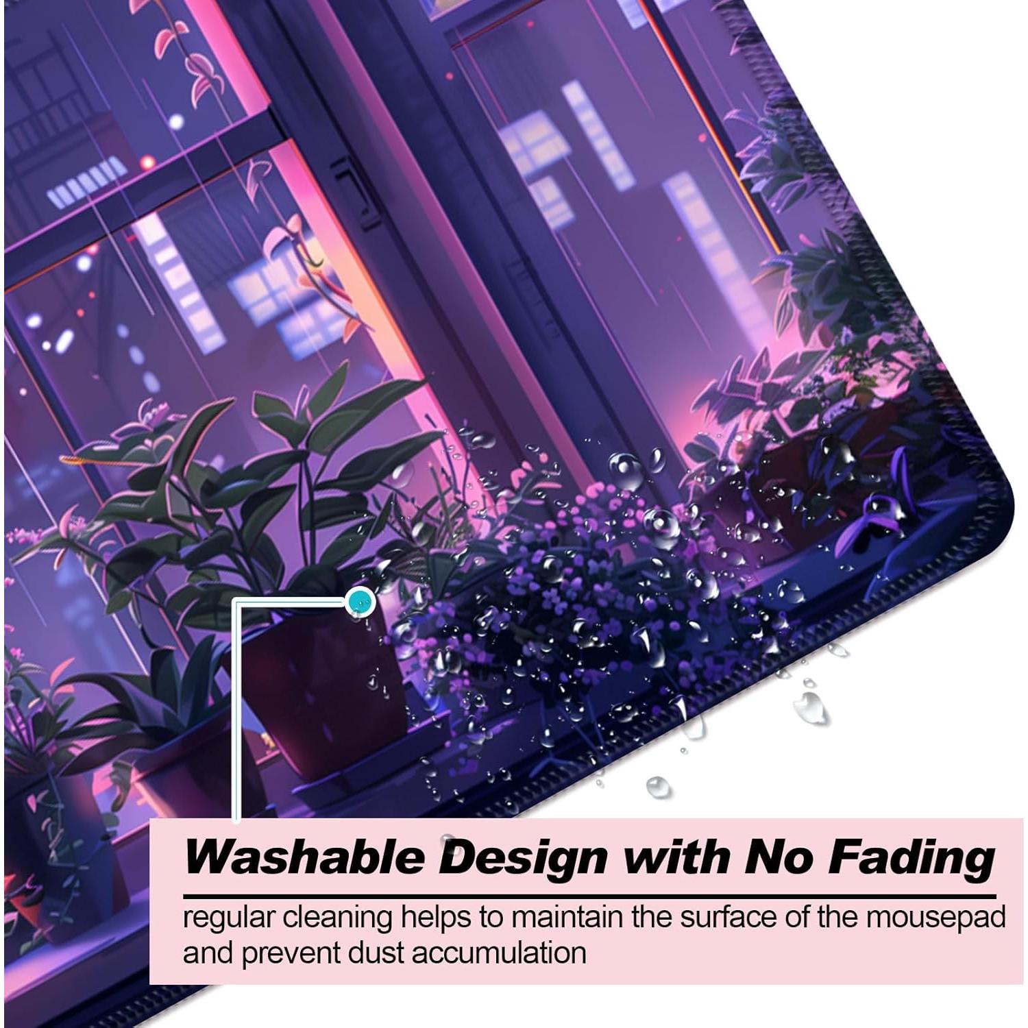 Alfombrilla de escritorio JIANG100 Kawaii 80x30 cm púrpura