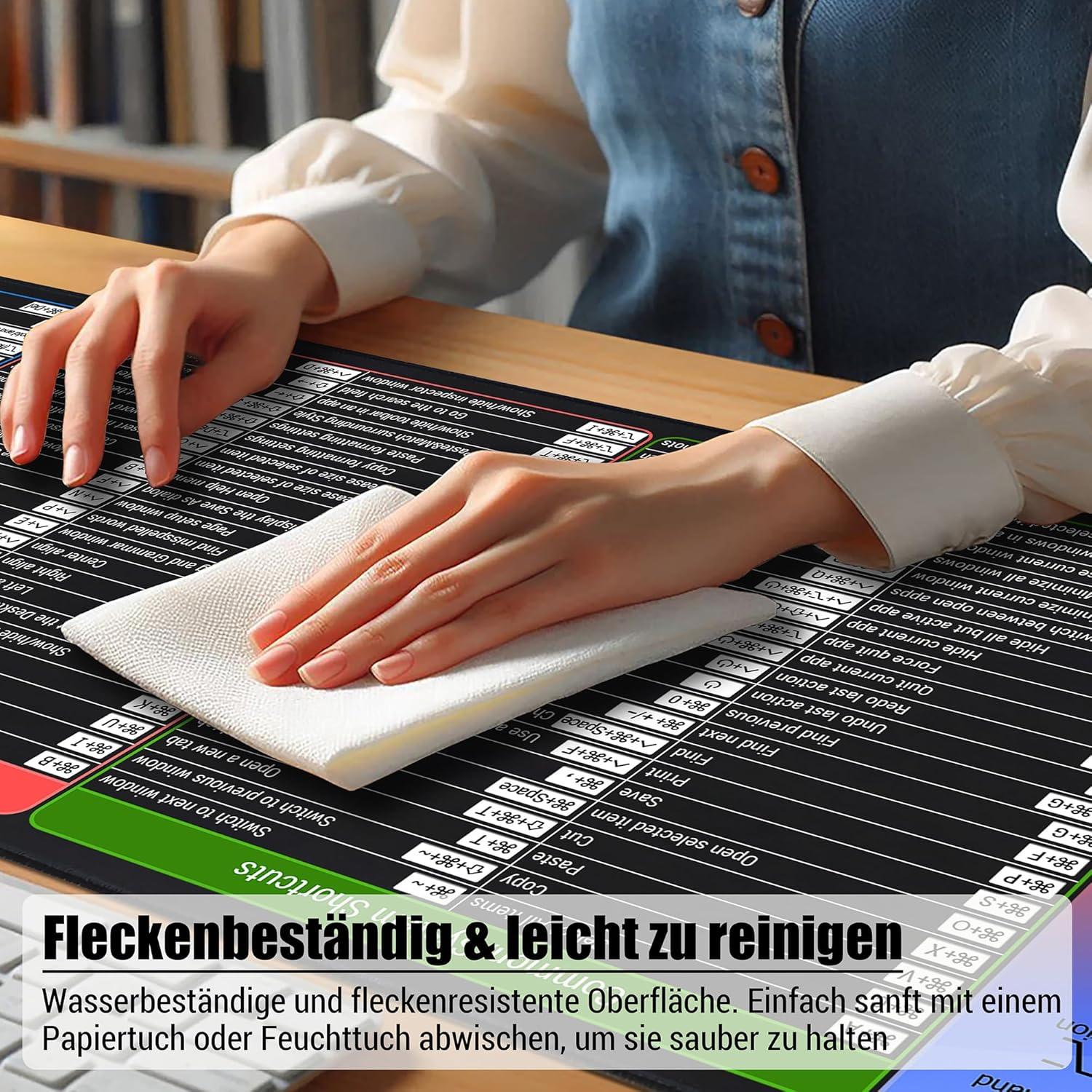 Alfombrilla de Ratón BOLERHUI con Atajos de Mac - XL 80x30cm