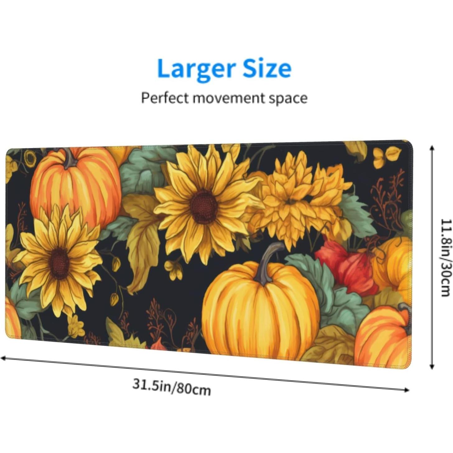 Alfombrilla de Ratón Kelysun XL Calabaza Otoño 80x30cm Antideslizante