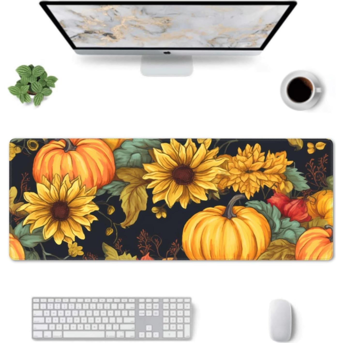 Alfombrilla de Ratón Kelysun XL Calabaza Otoño 80x30cm Antideslizante