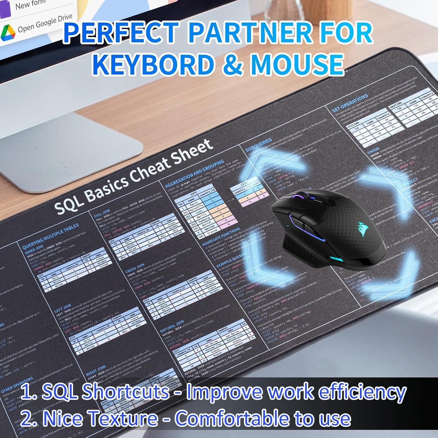 Alfombrilla de Ratón JIANCHENGART 80x30cm con Trucos SQL