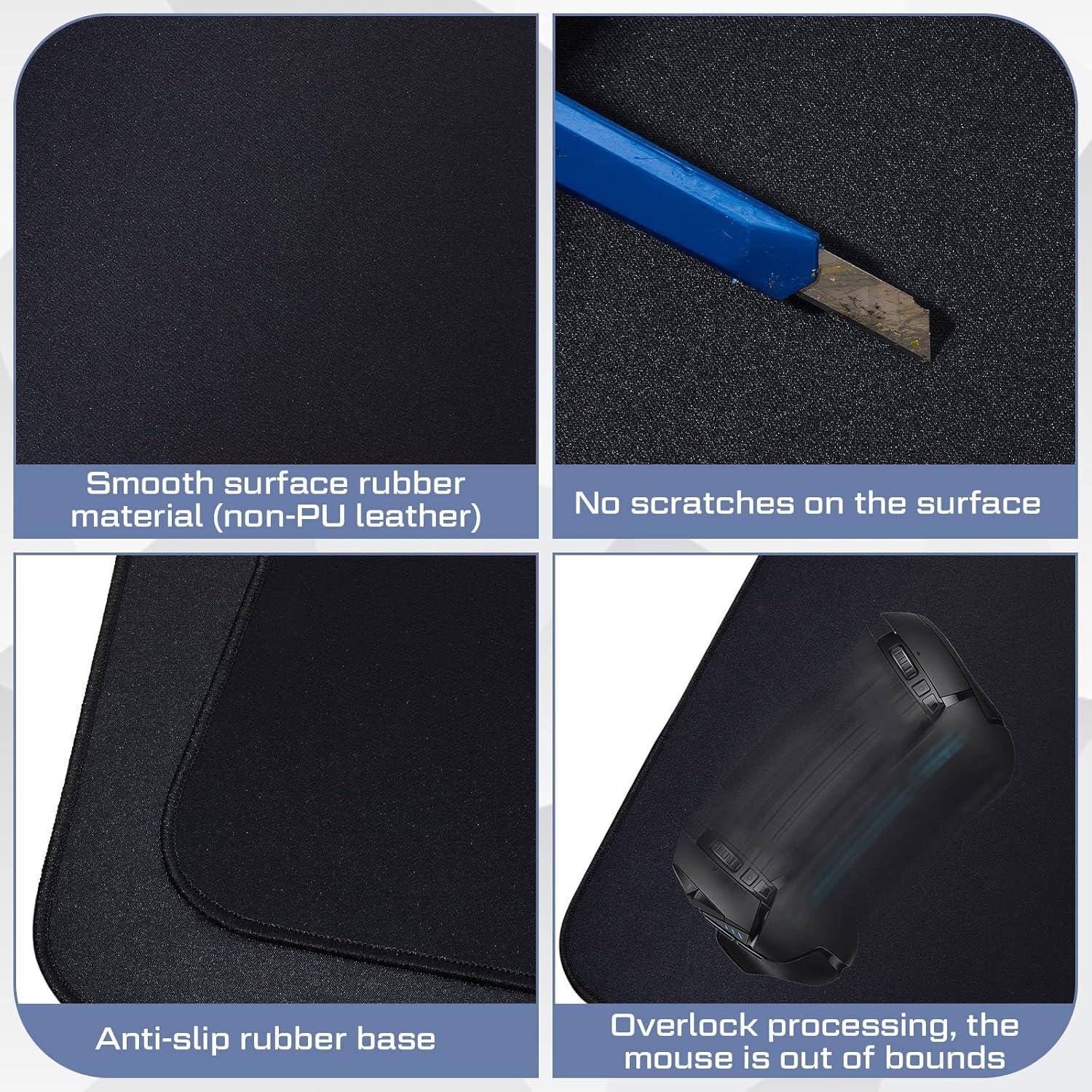 Alfombrilla de escritorio en L Amylove 92x92cm impermeable negra