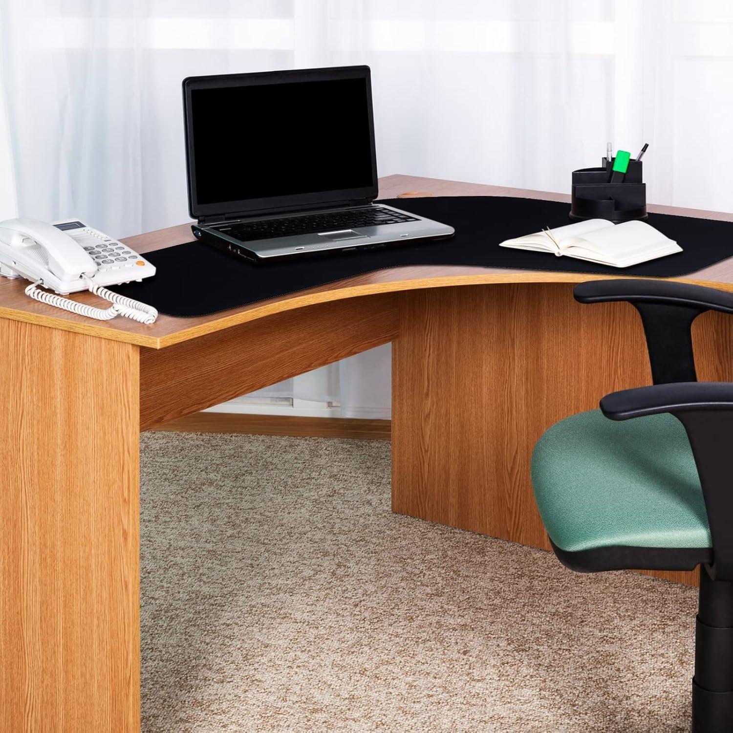 Alfombrilla de escritorio en L Amylove 92x92cm impermeable negra