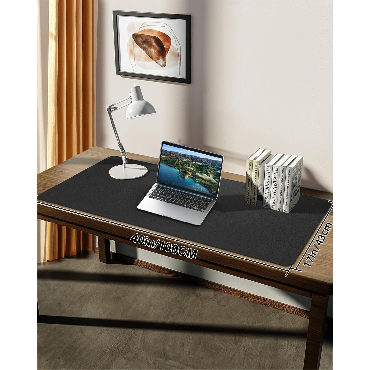 Alfombrilla de Escritorio Cebowa 101.6x43.2cm Cuero PU Antideslizante