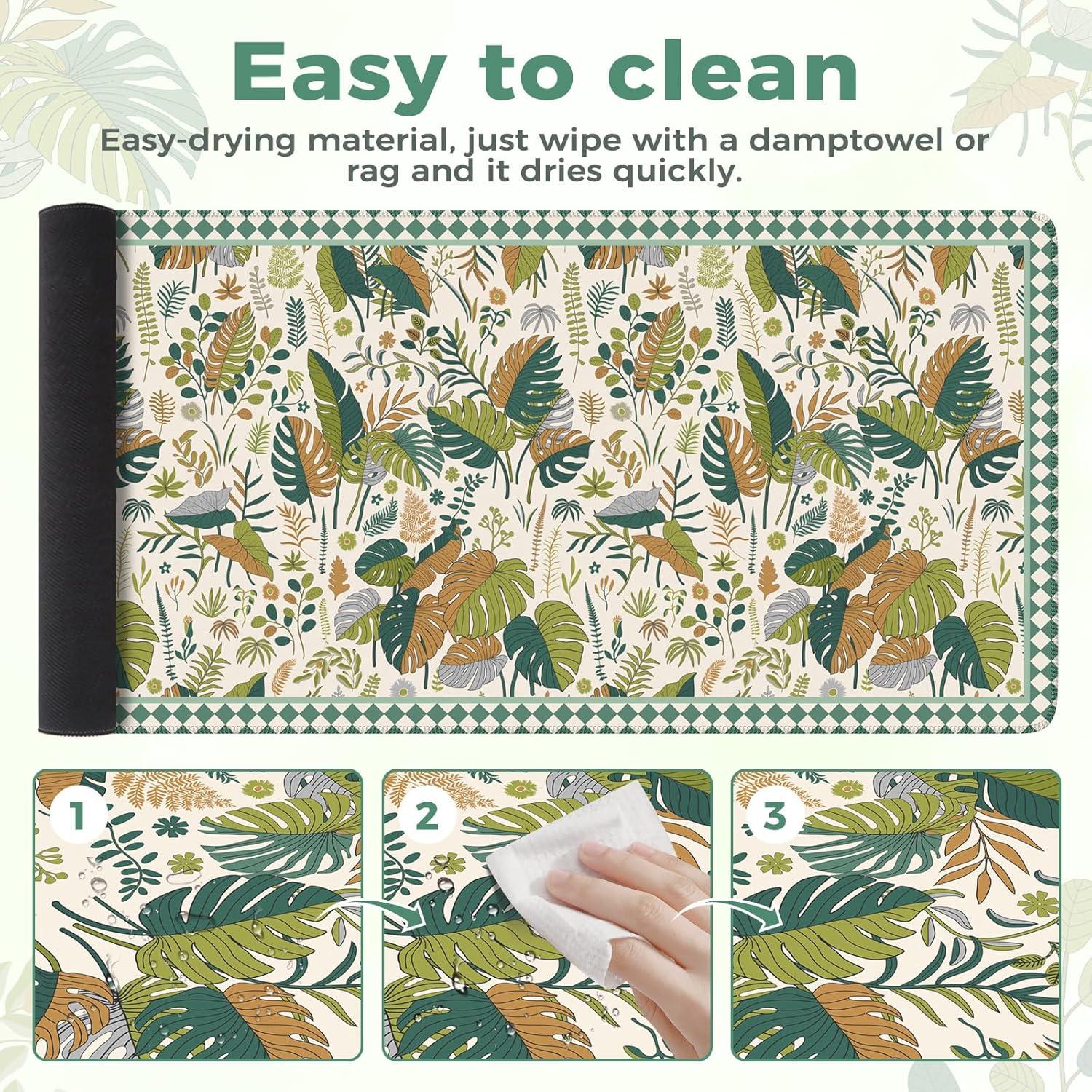 Alfombrilla de Escritorio Grande iCasso Verde 90x40 cm Antideslizante