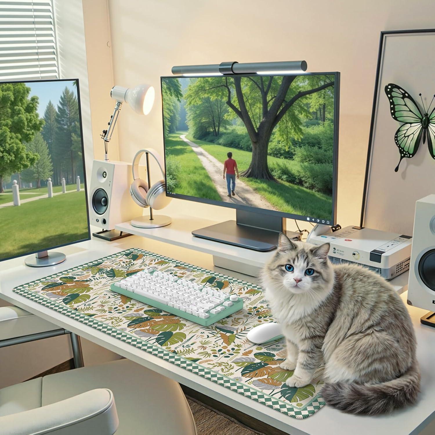 Alfombrilla de Escritorio Grande iCasso Verde 90x40 cm Antideslizante