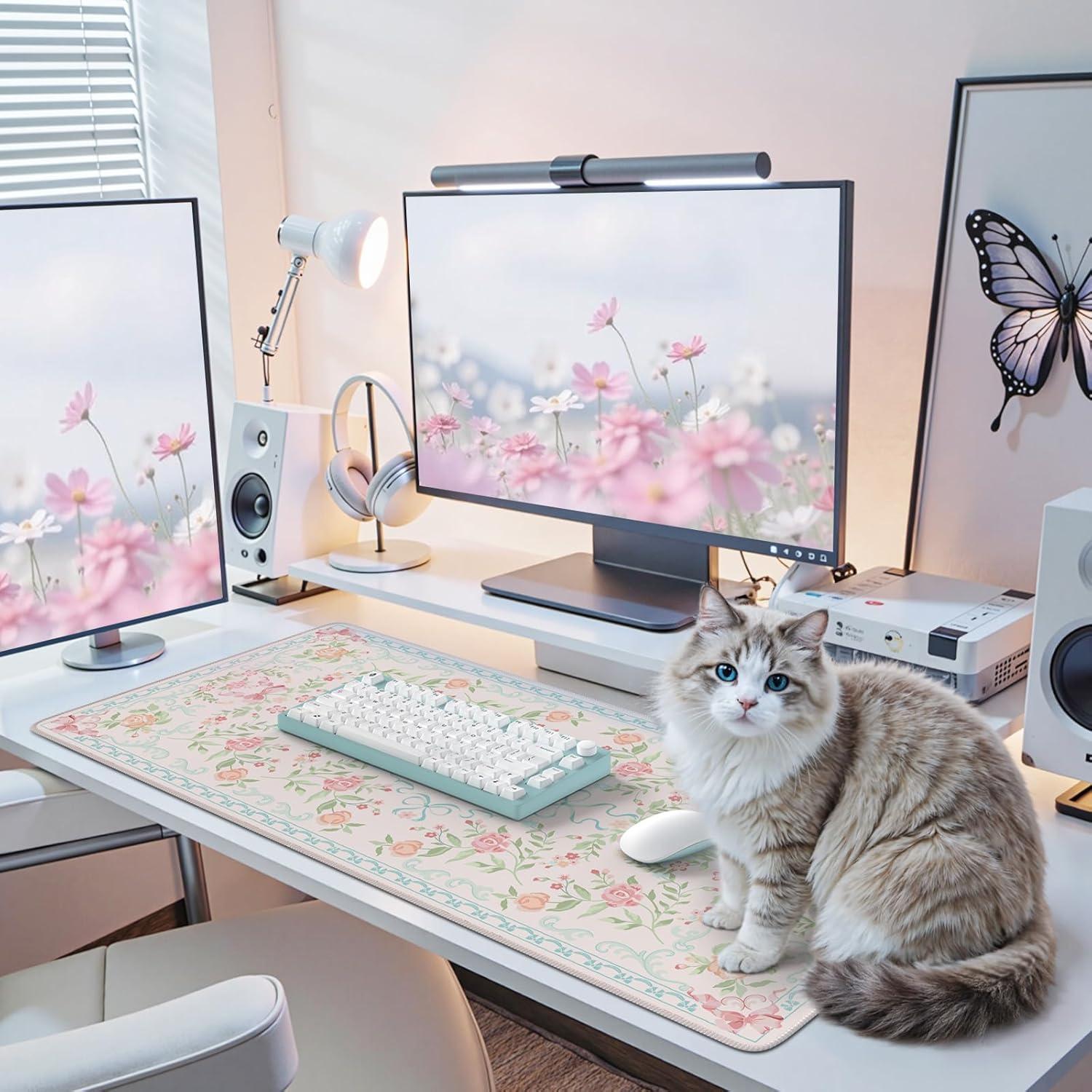 Alfombrilla de Escritorio iCasso Azul 90x40 cm Antideslizante