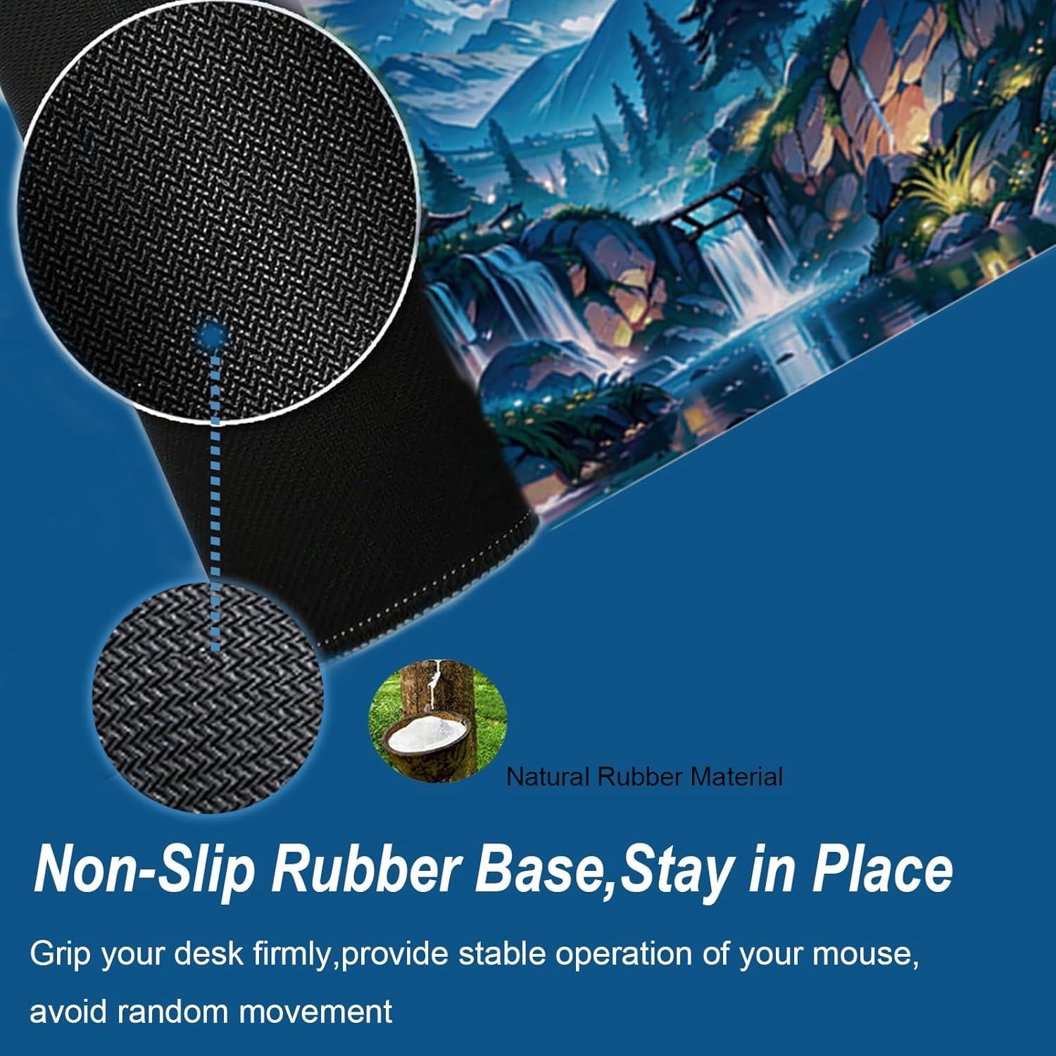 Alfombrilla de Ratón XL Uniqcasa 80x30 cm Antideslizante Luna Azul