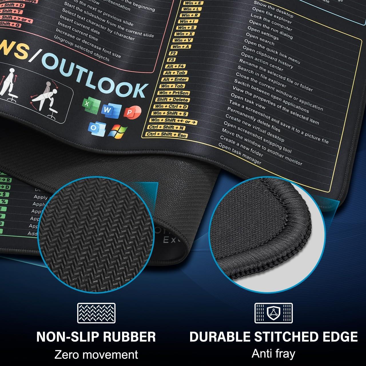 Alfombrilla de Mouse con Atajos Excel/Word/PowerPoint YAMJUG 80x30cm