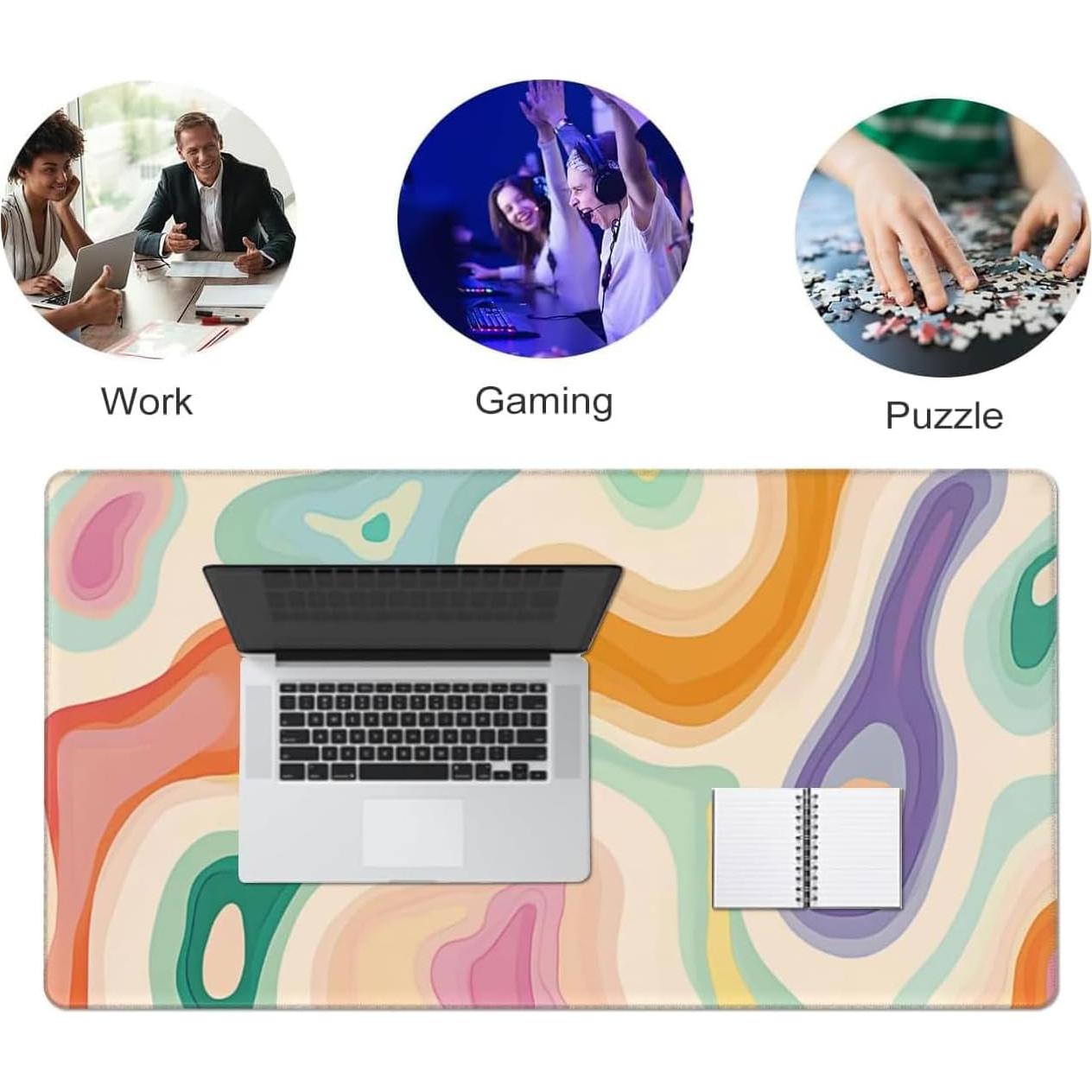 Alfombrilla de Escritorio AQQA Multicolor 80x40 cm Antideslizante