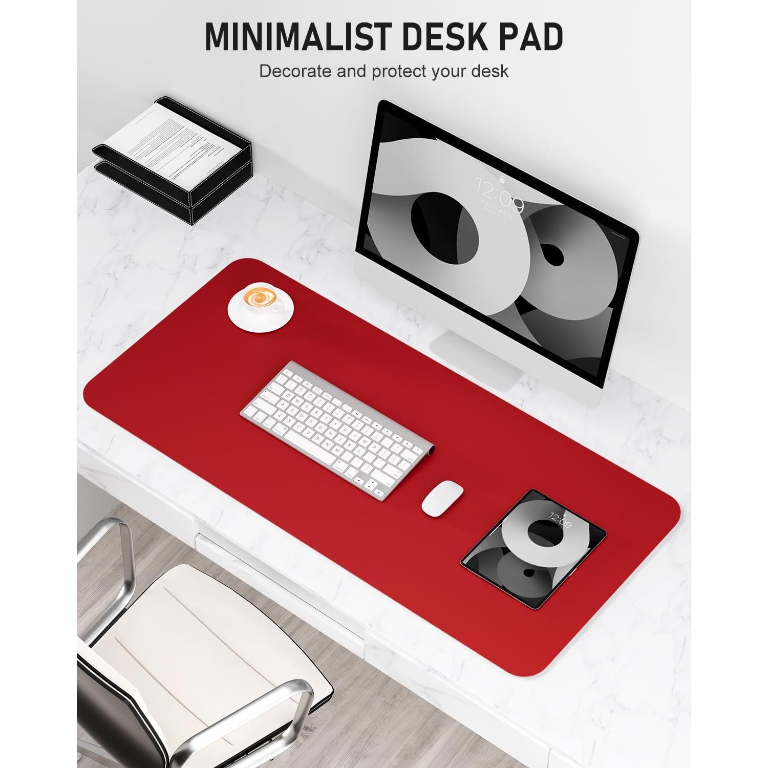 Alfombrilla de Escritorio Niniubye 60x35 cm Antideslizante Rojo
