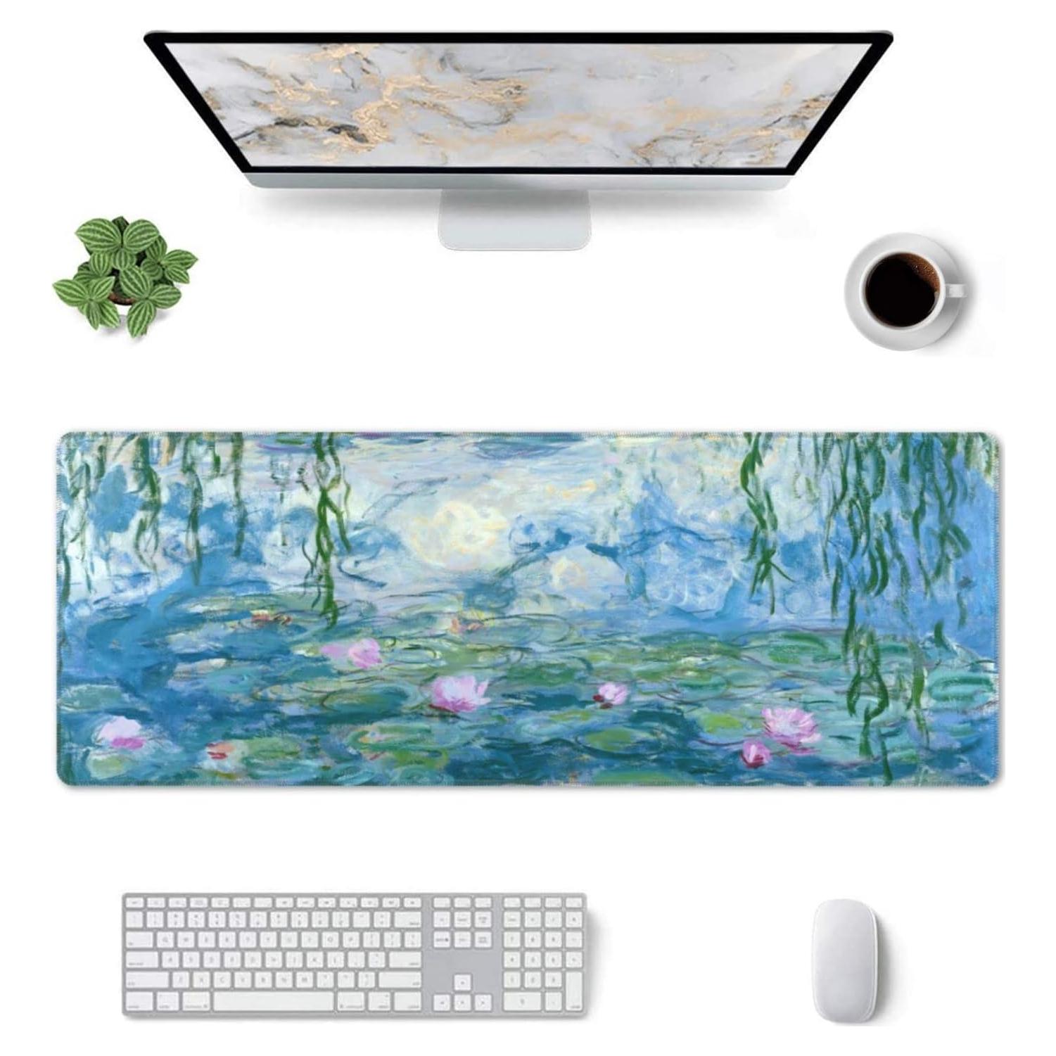 Alfombrilla de Ratón XL Mutakin Monet Nenúfares Antideslizante 80x30cm