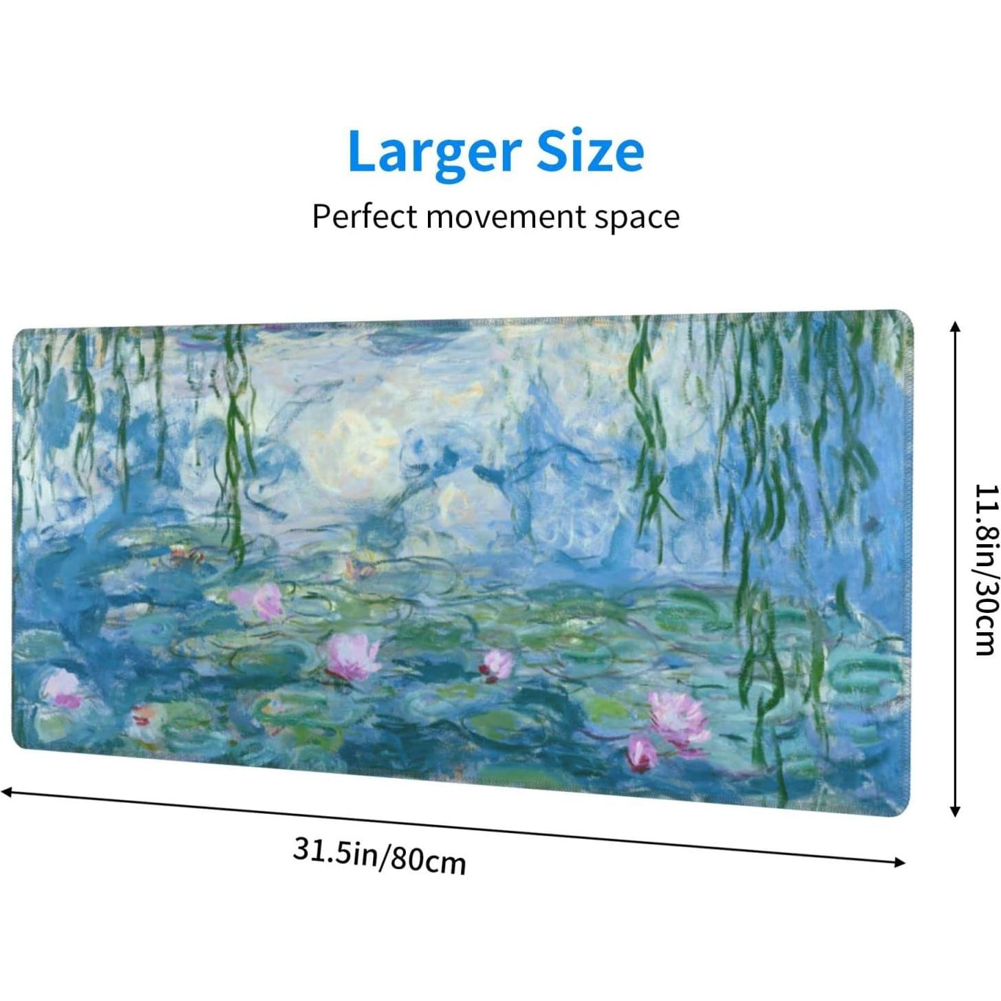 Alfombrilla de Ratón XL Mutakin Monet Nenúfares Antideslizante 80x30cm