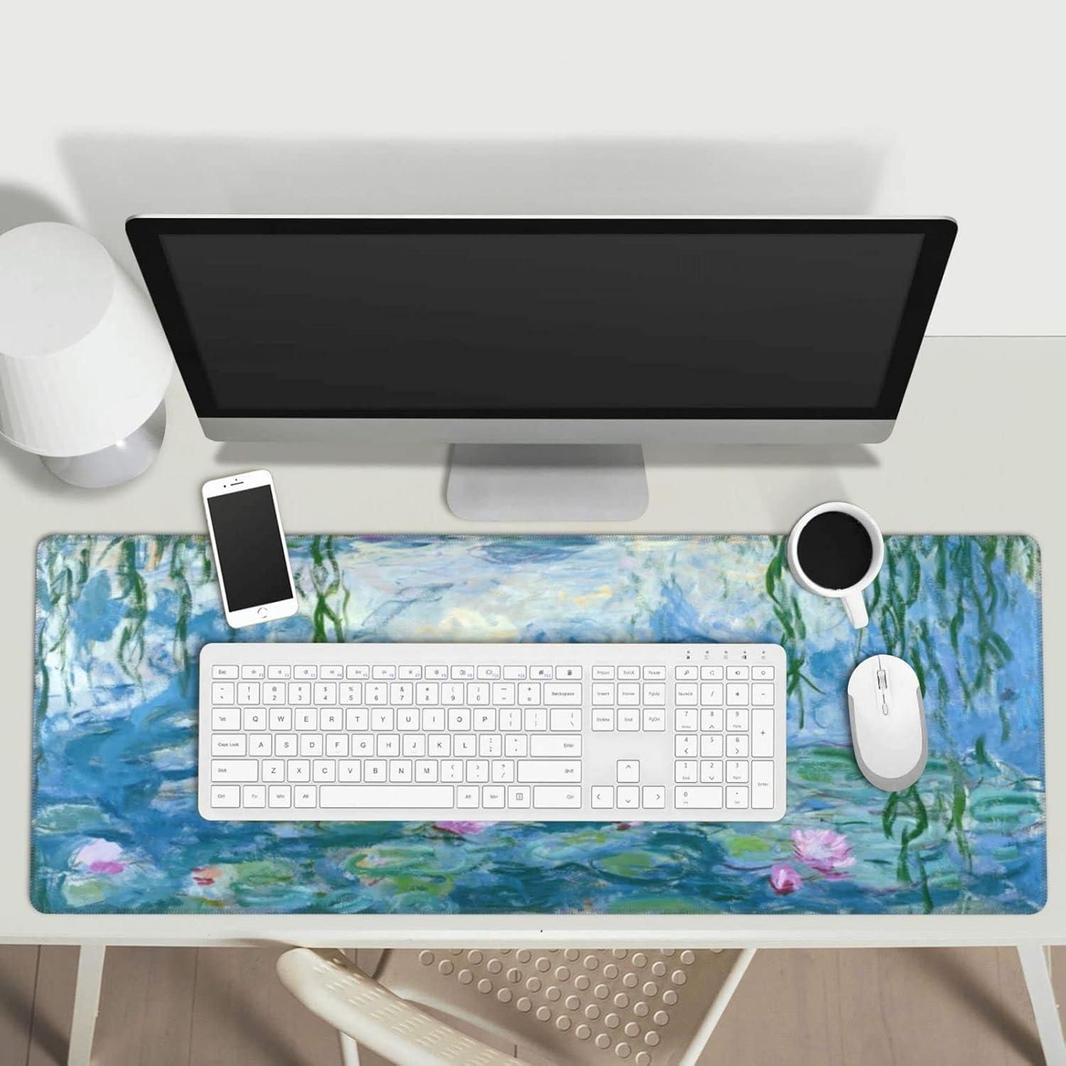 Alfombrilla de Ratón XL Mutakin Monet Nenúfares Antideslizante 80x30cm