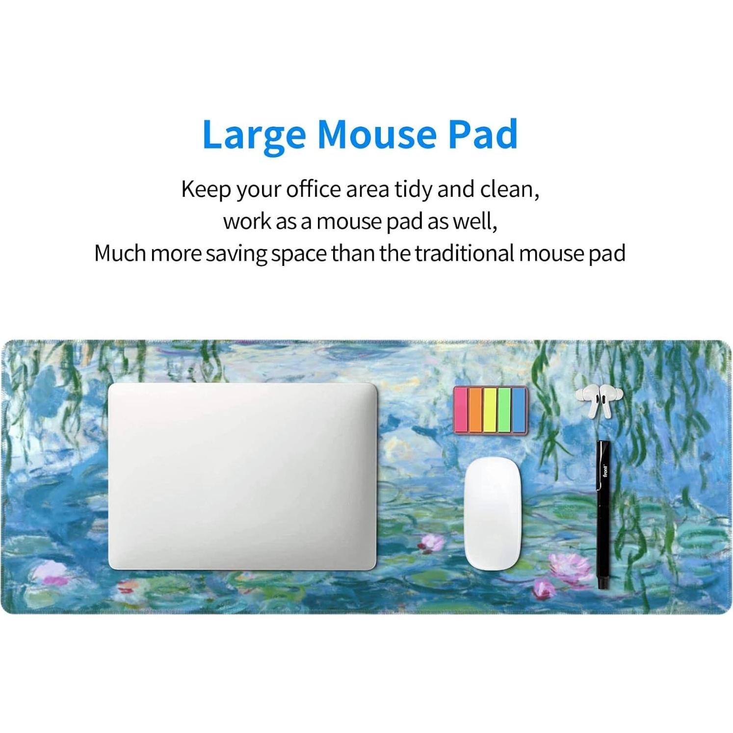 Alfombrilla de Ratón XL Mutakin Monet Nenúfares Antideslizante 80x30cm