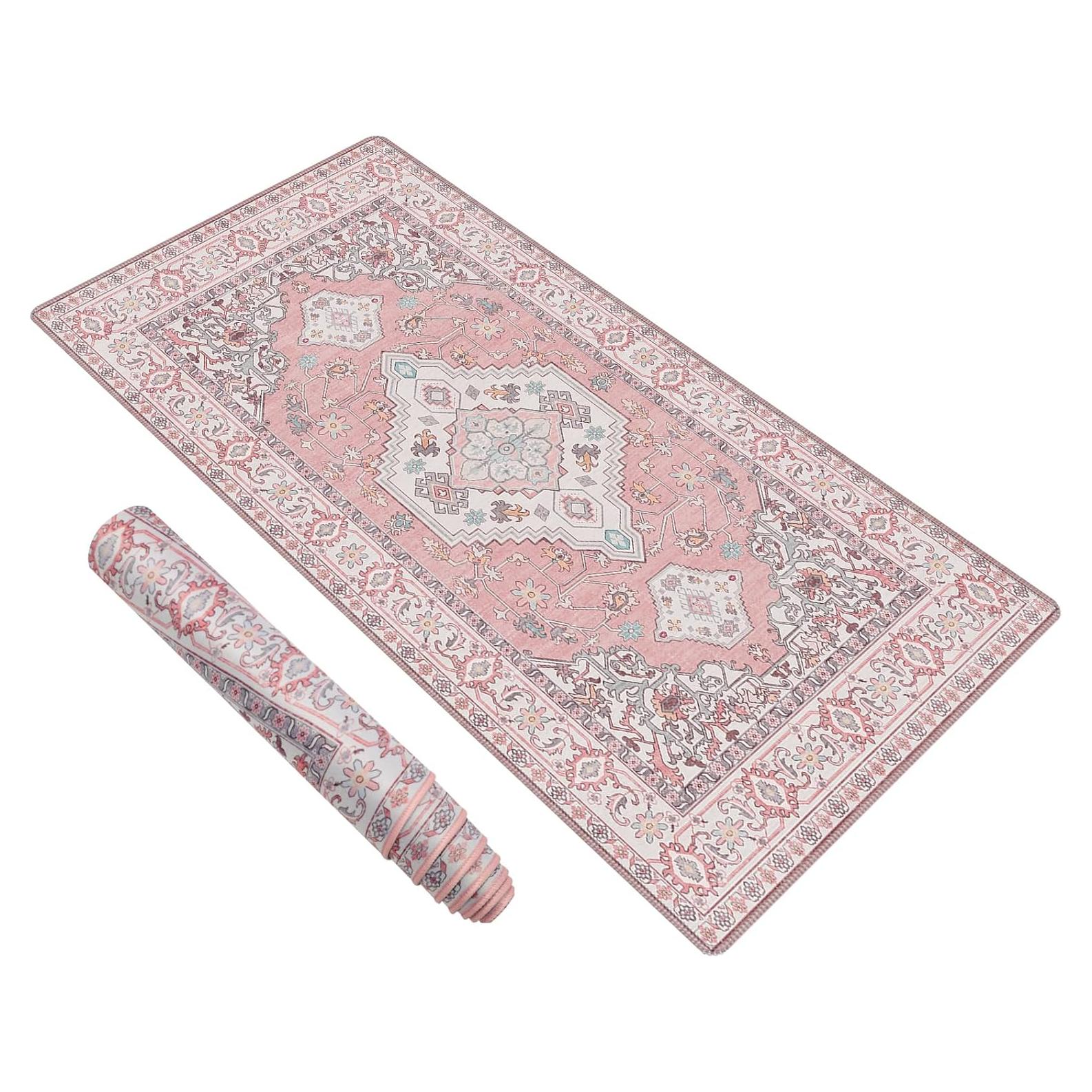 Alfombrilla de Escritorio XXL Baziabbo Rosa 90x40 cm Antideslizante