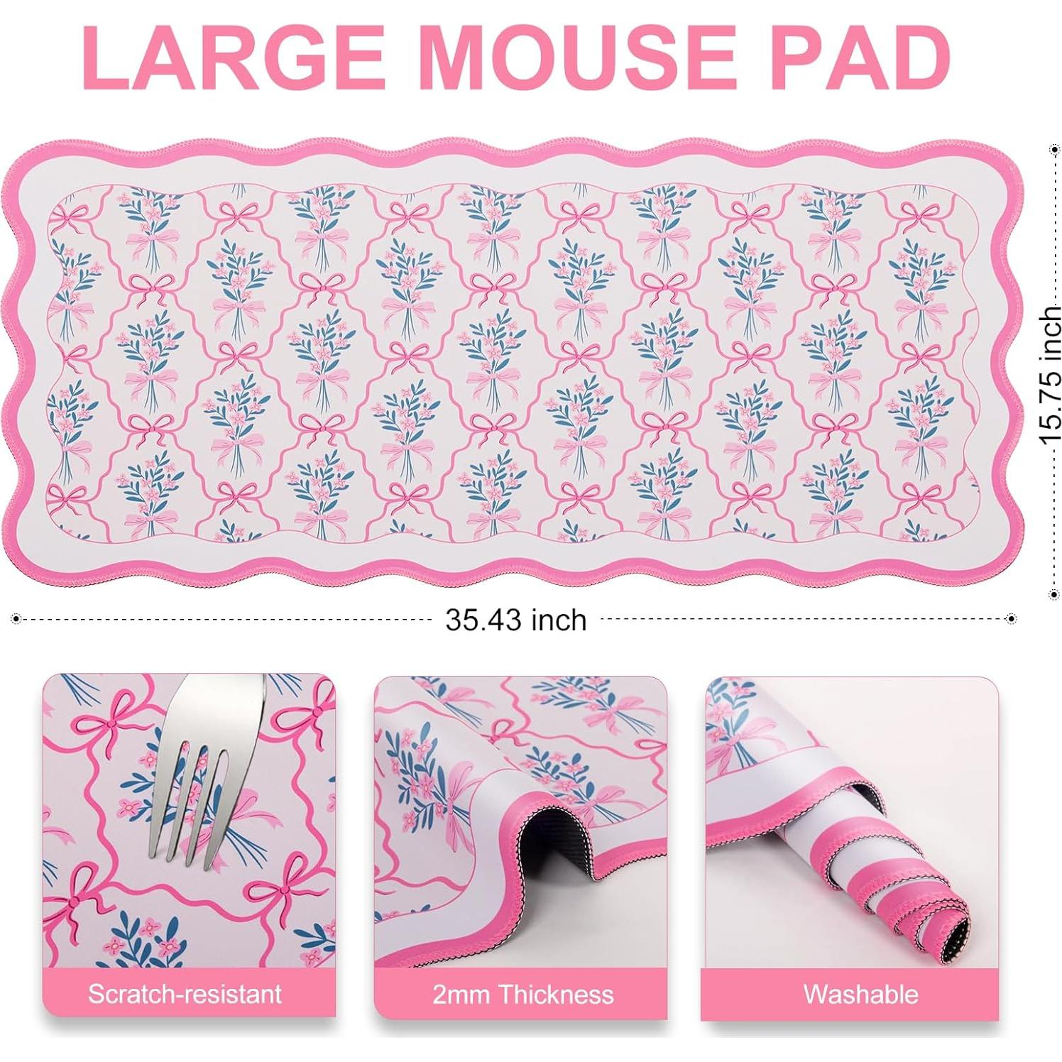 Alfombrilla de Ratón Rosa L-SPOUTTO XXL 90x40cm Antideslizante