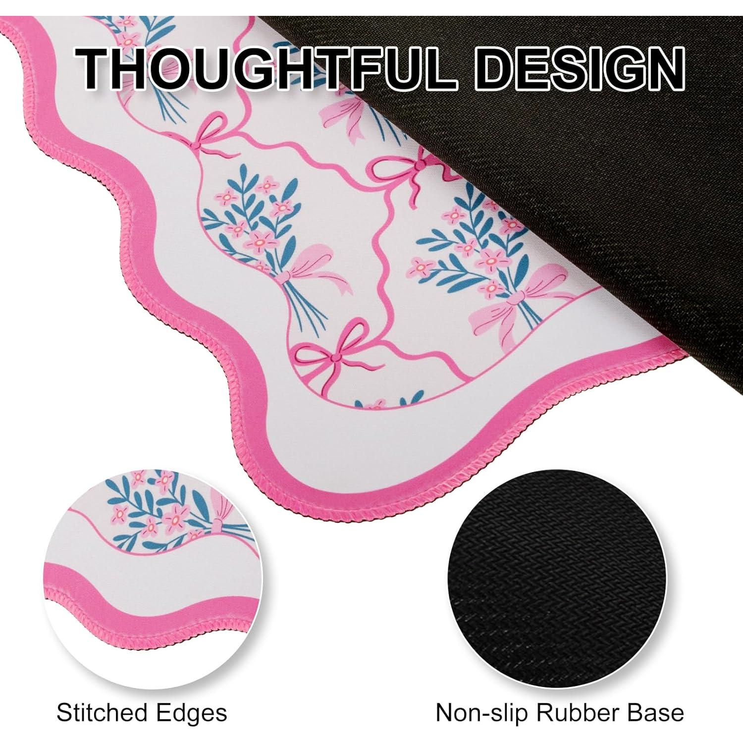 Alfombrilla de Ratón Rosa L-SPOUTTO XXL 90x40cm Antideslizante