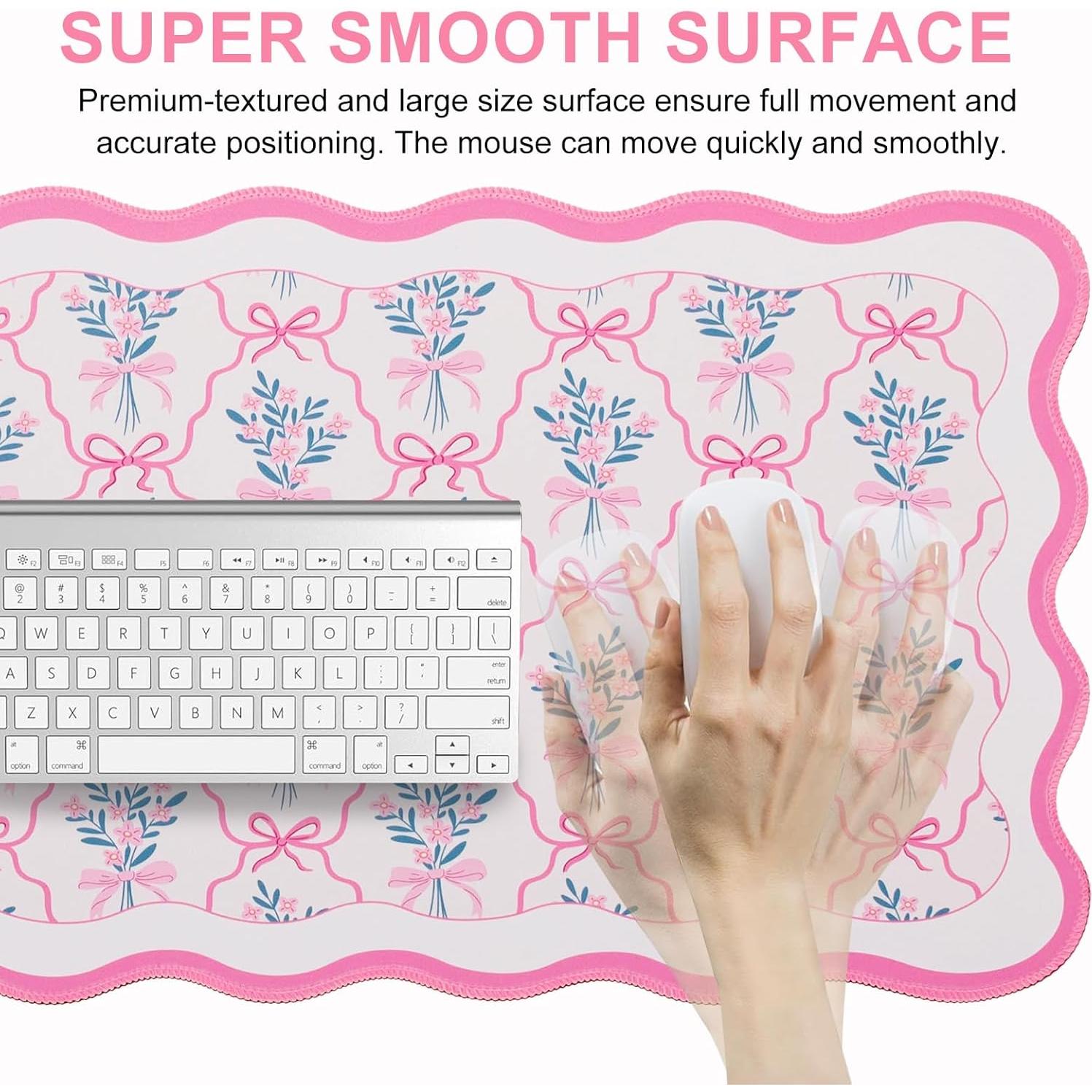 Alfombrilla de Ratón Rosa L-SPOUTTO XXL 90x40cm Antideslizante