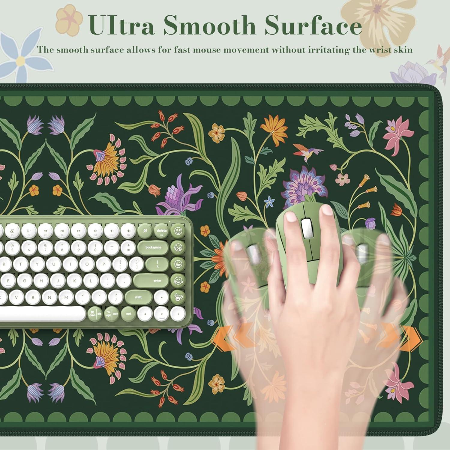 Alfombrilla de Escritorio Grande HAOCOO Verde Musgo Antideslizante