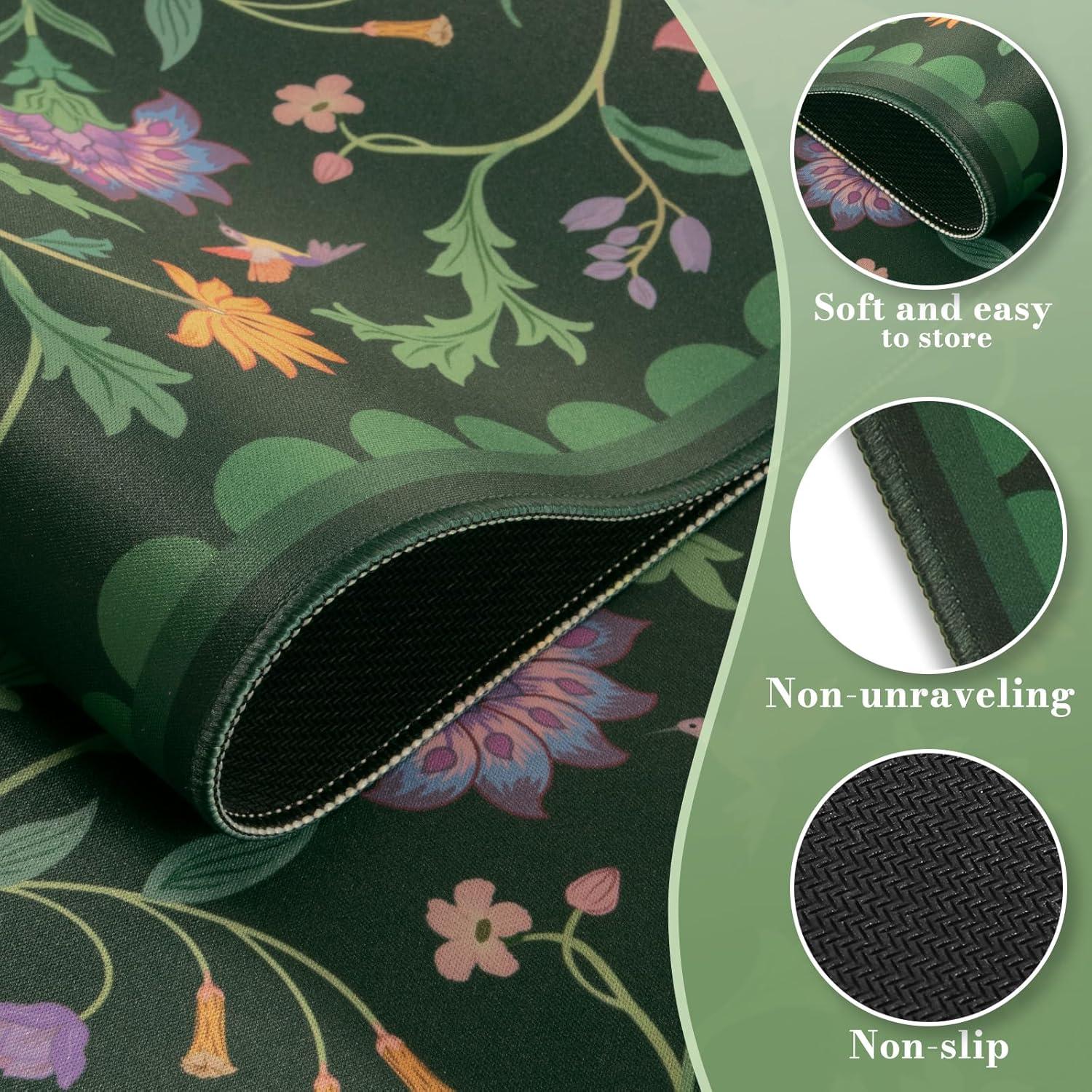 Alfombrilla de Escritorio Grande HAOCOO Verde Musgo Antideslizante